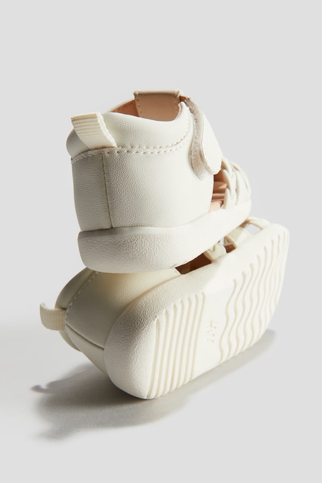 Sandaler med tynne remmer - Hvit/Pudderrosa/Brun - 3