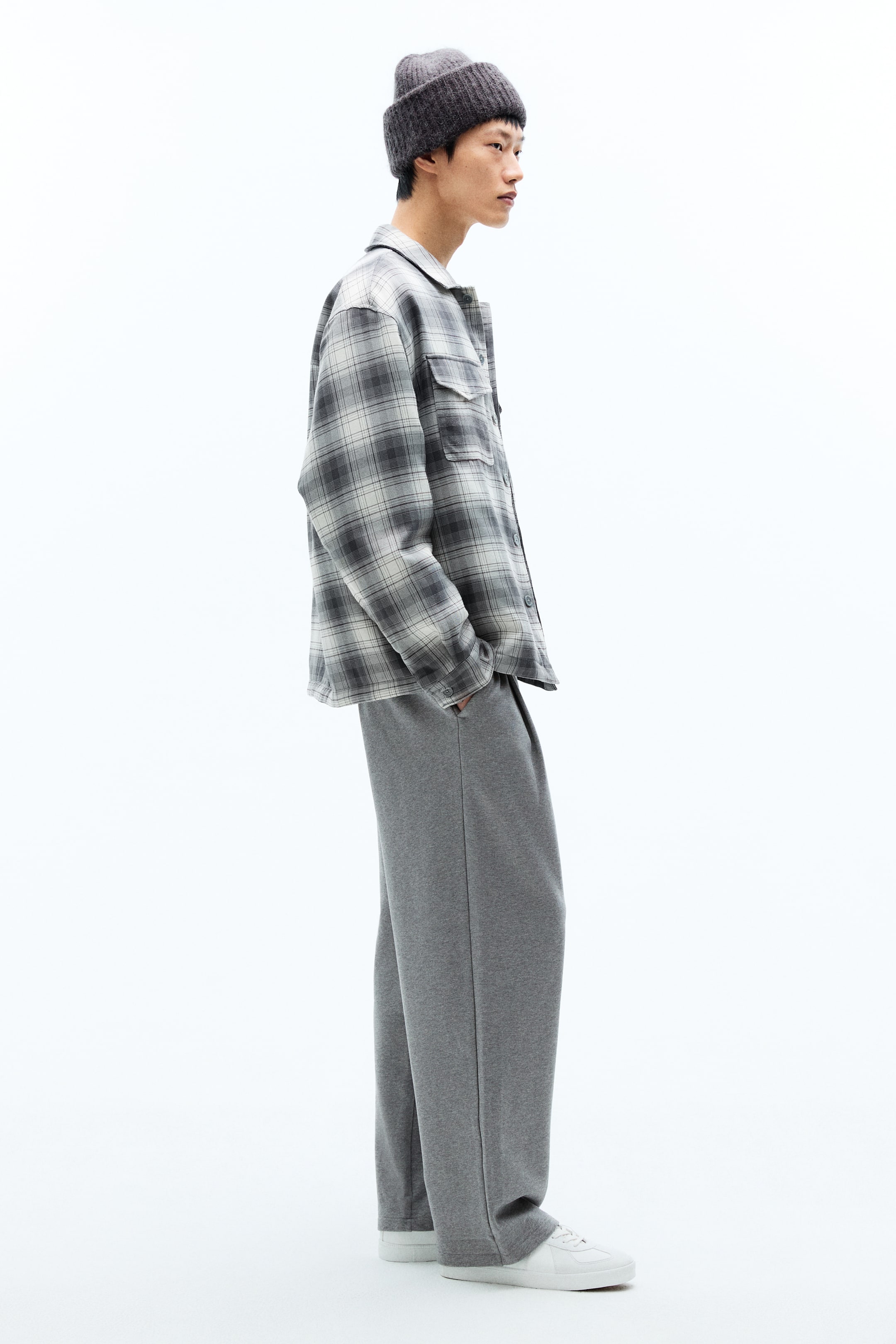 이미지 확대 보기: 코튼 팬츠 - 그레이 멜란지 - Men | H&M KR 3