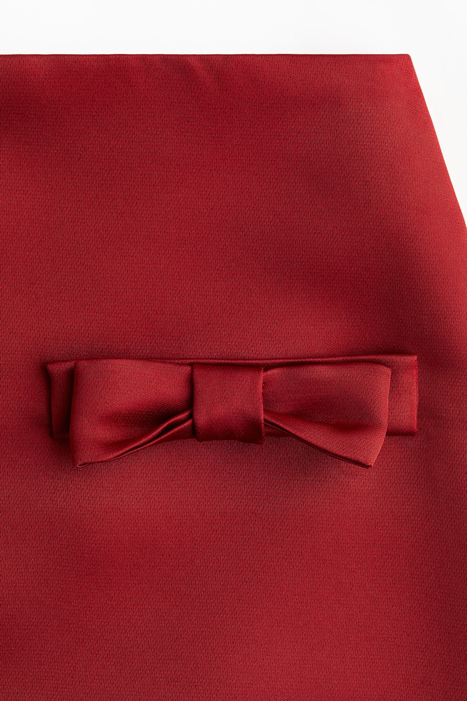 Bow-detail satin mini skirt - Dark red/Black - 4