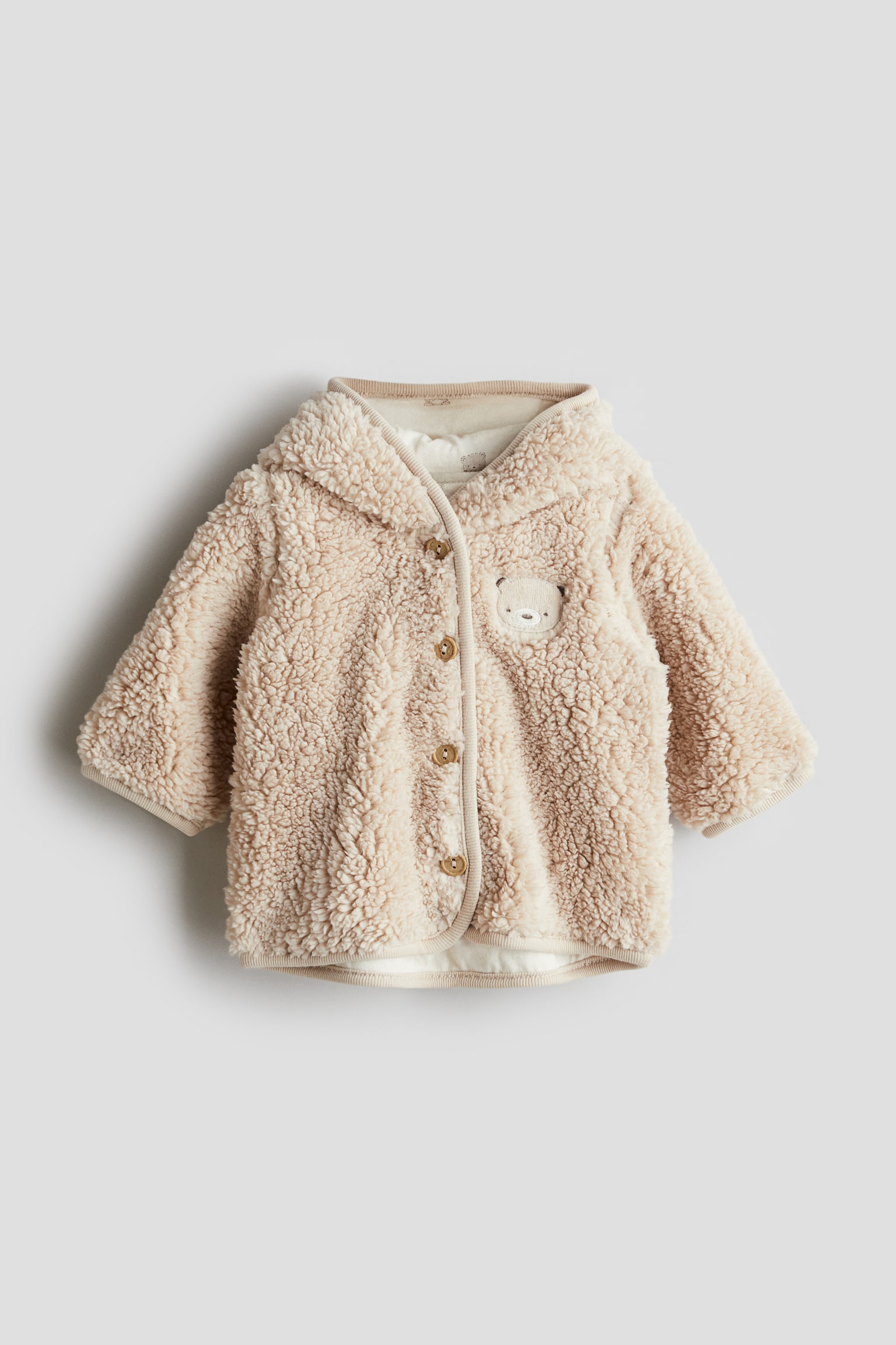 Pile jacket - Beige/Light dusty mole - 1