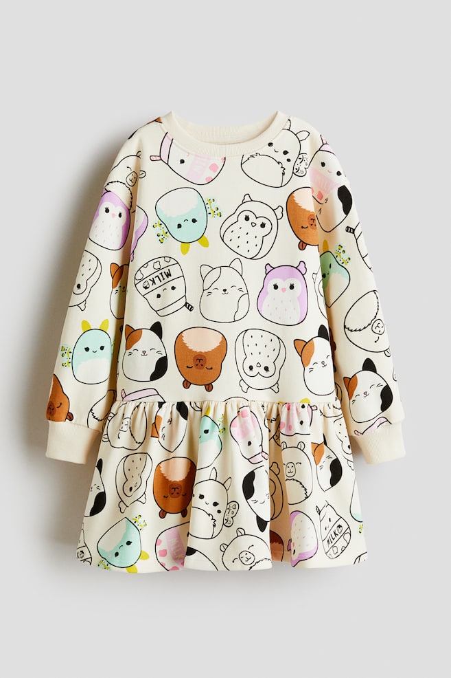 Printed sweatshirt dress - Light beige/Squishmallows - 1