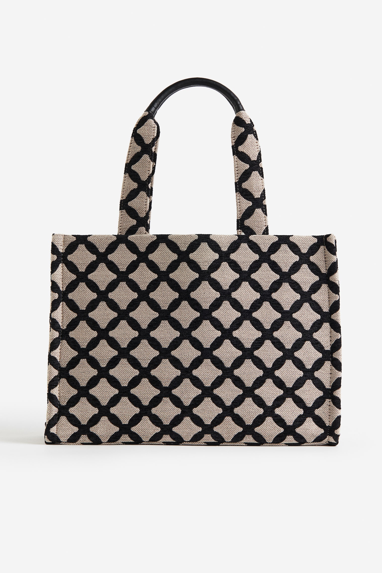 Cotton Blend Shopper - Beige/Black pattern/Natural white/Pattern/Black/White stripe - 3