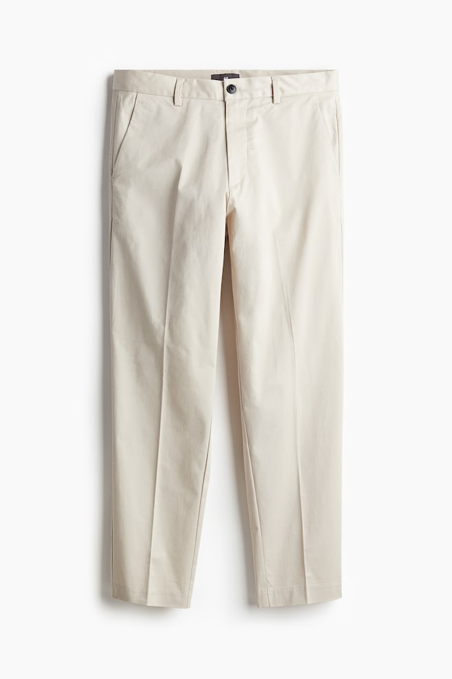 Baumwollhose in Slim Fit - Hellbeige - 1