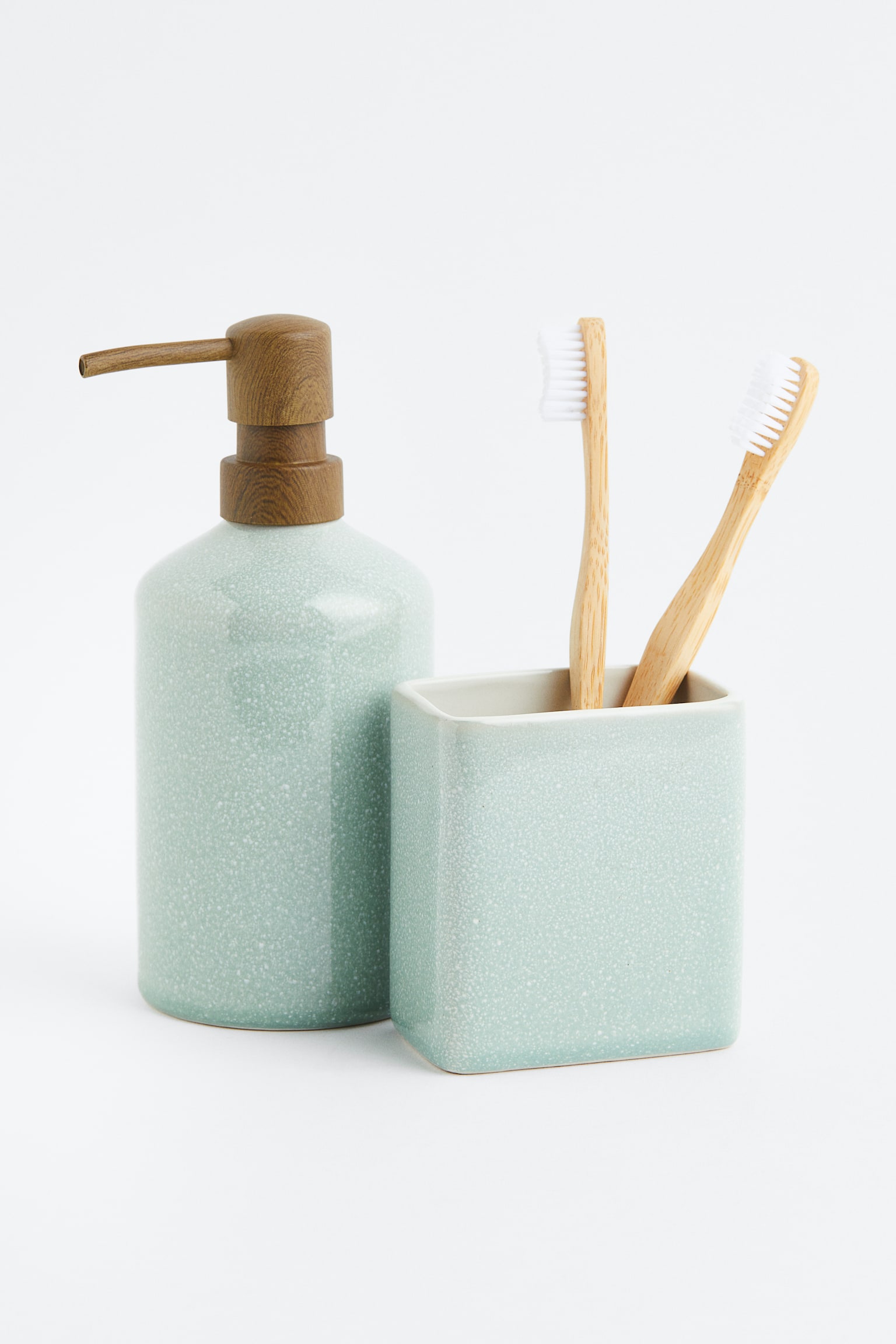 Stoneware Soap Dispenser - Light green - Home All | H&M US