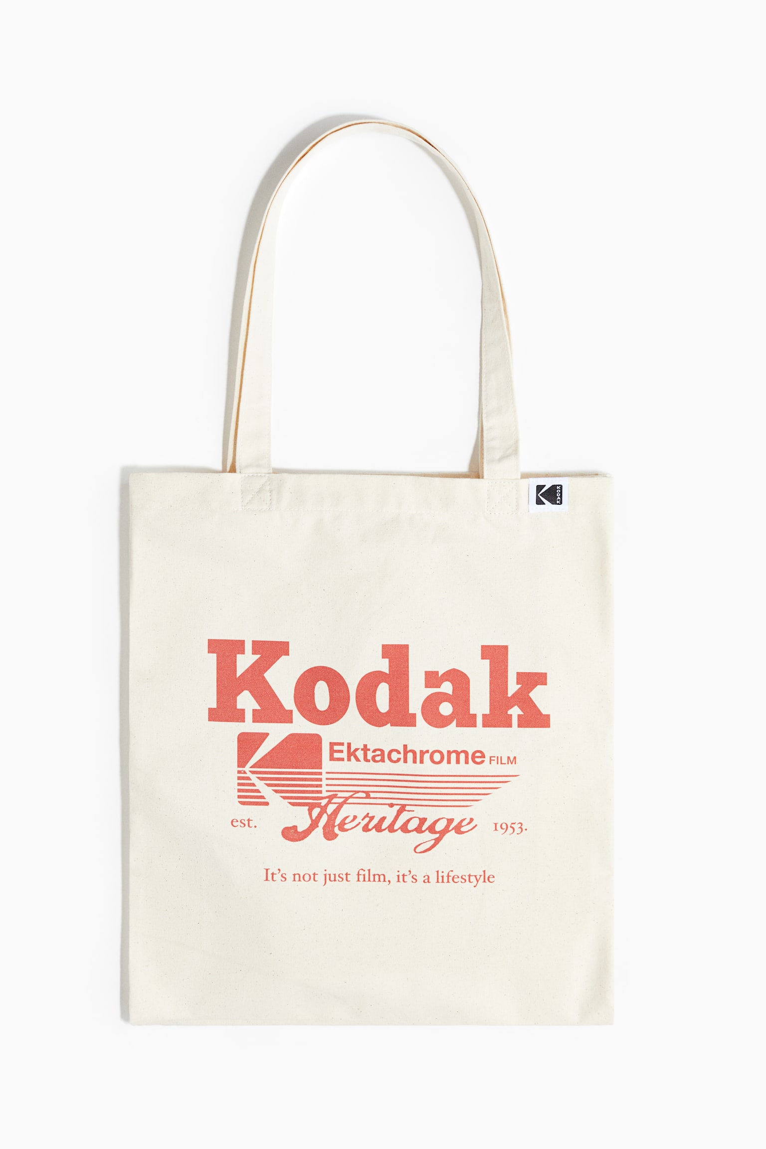 Túi tote vải cotton canvas in hoạ tiết - Màu kem/Kodak - 1