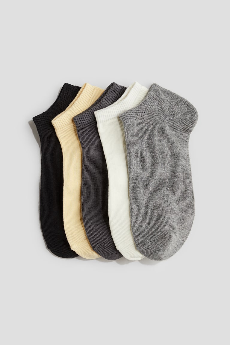 5-pack trainer socks Grey marl/Light yellow Kids H&M IN