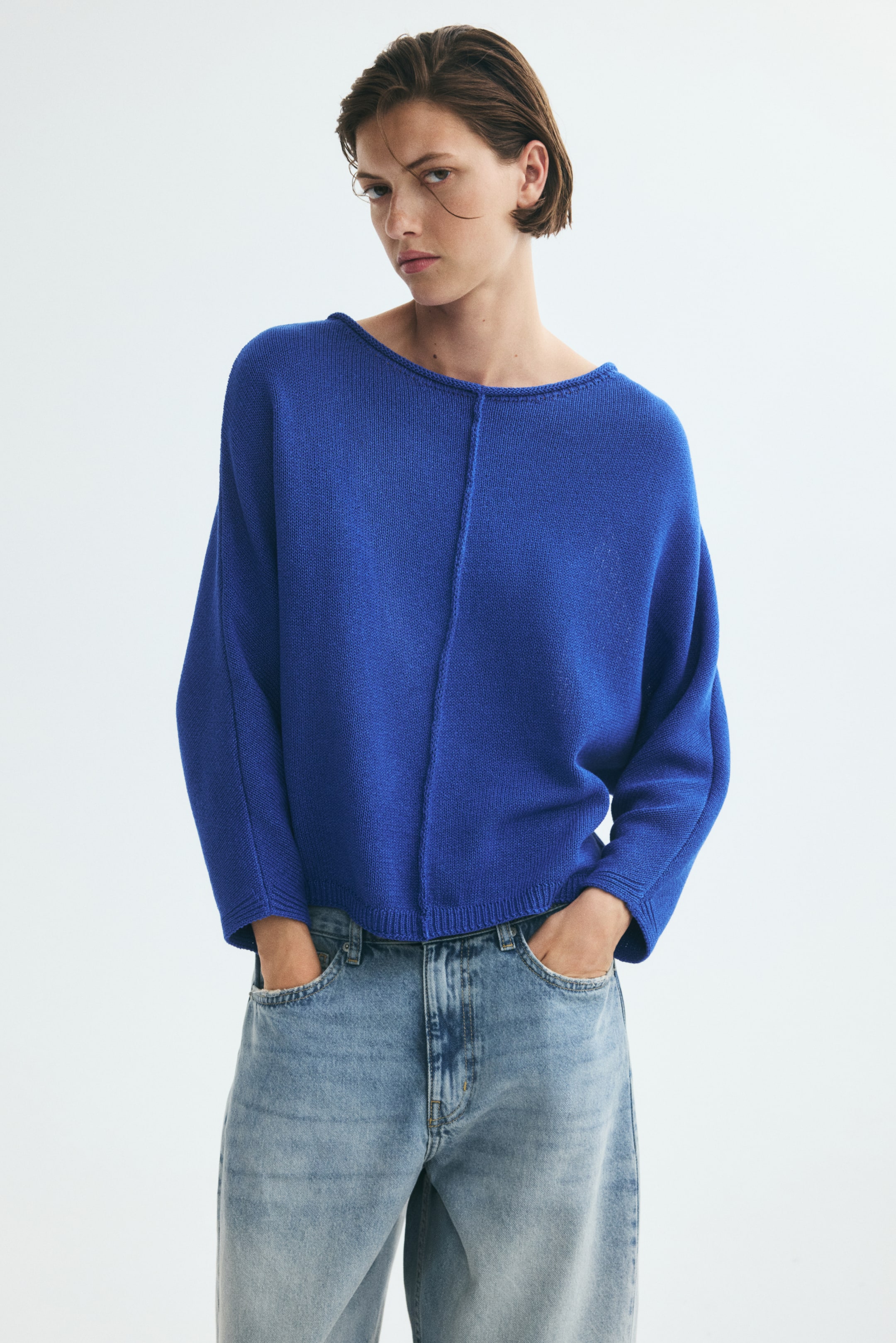 Batwing-Sleeved Sweater