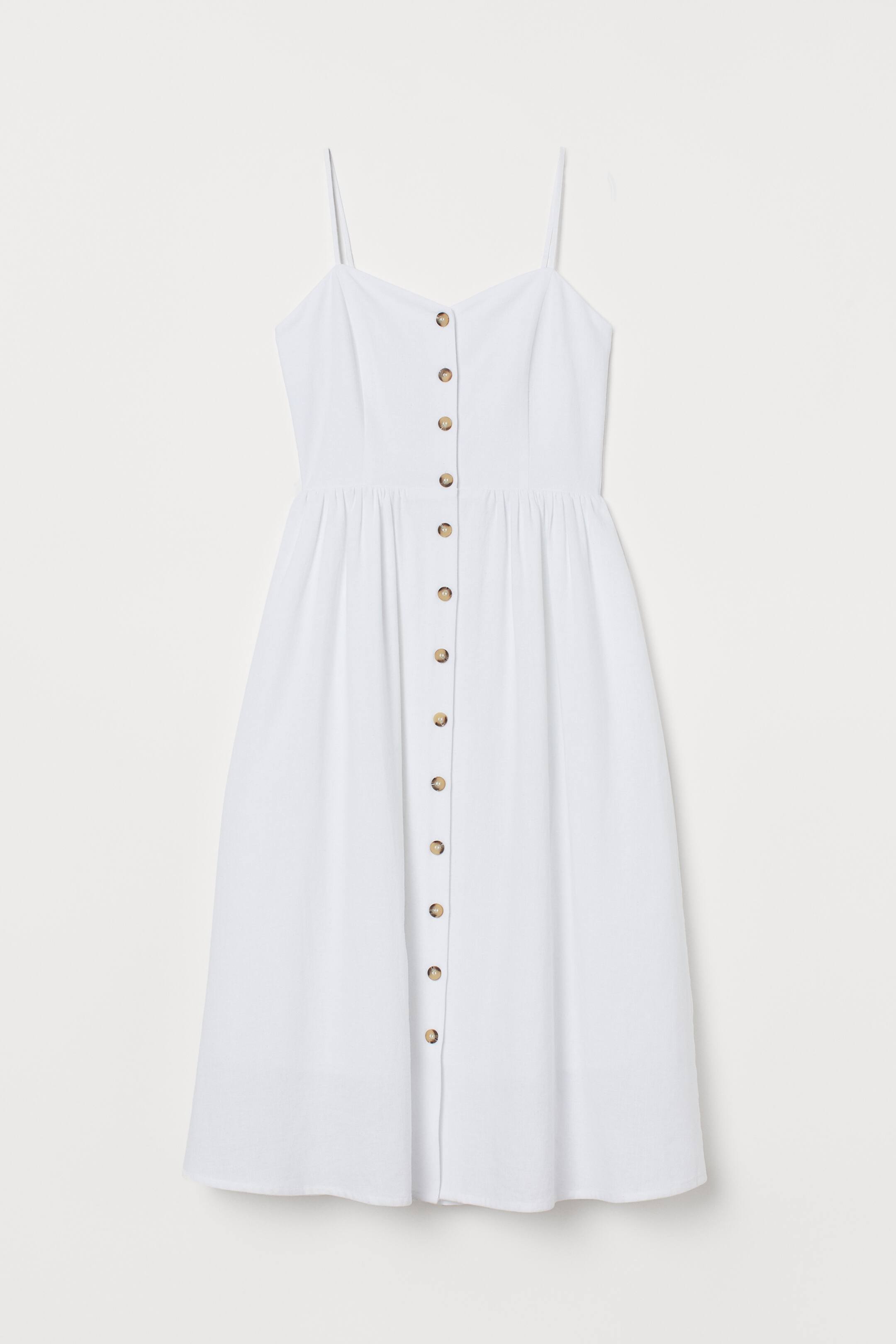 View larger image: Dress with buttons - White - Ladies | H&M 1