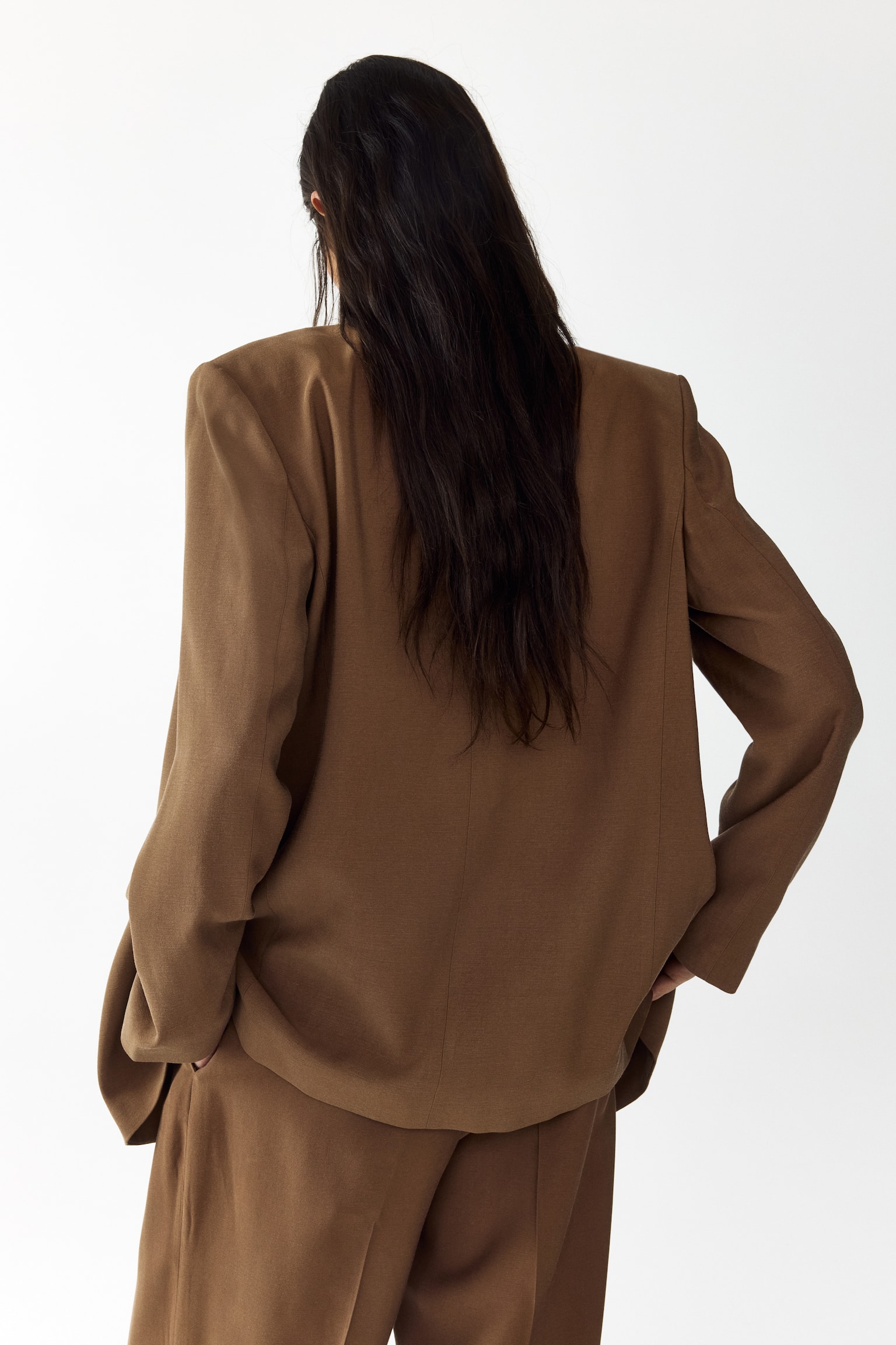 Double-breasted blazer - Brown/Light pink/Cream/Dark brown - 3