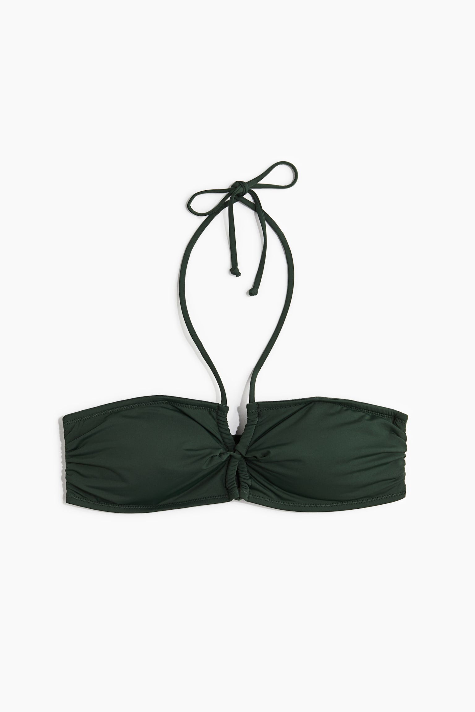 Padded halterneck bikini top - Dark green - 2