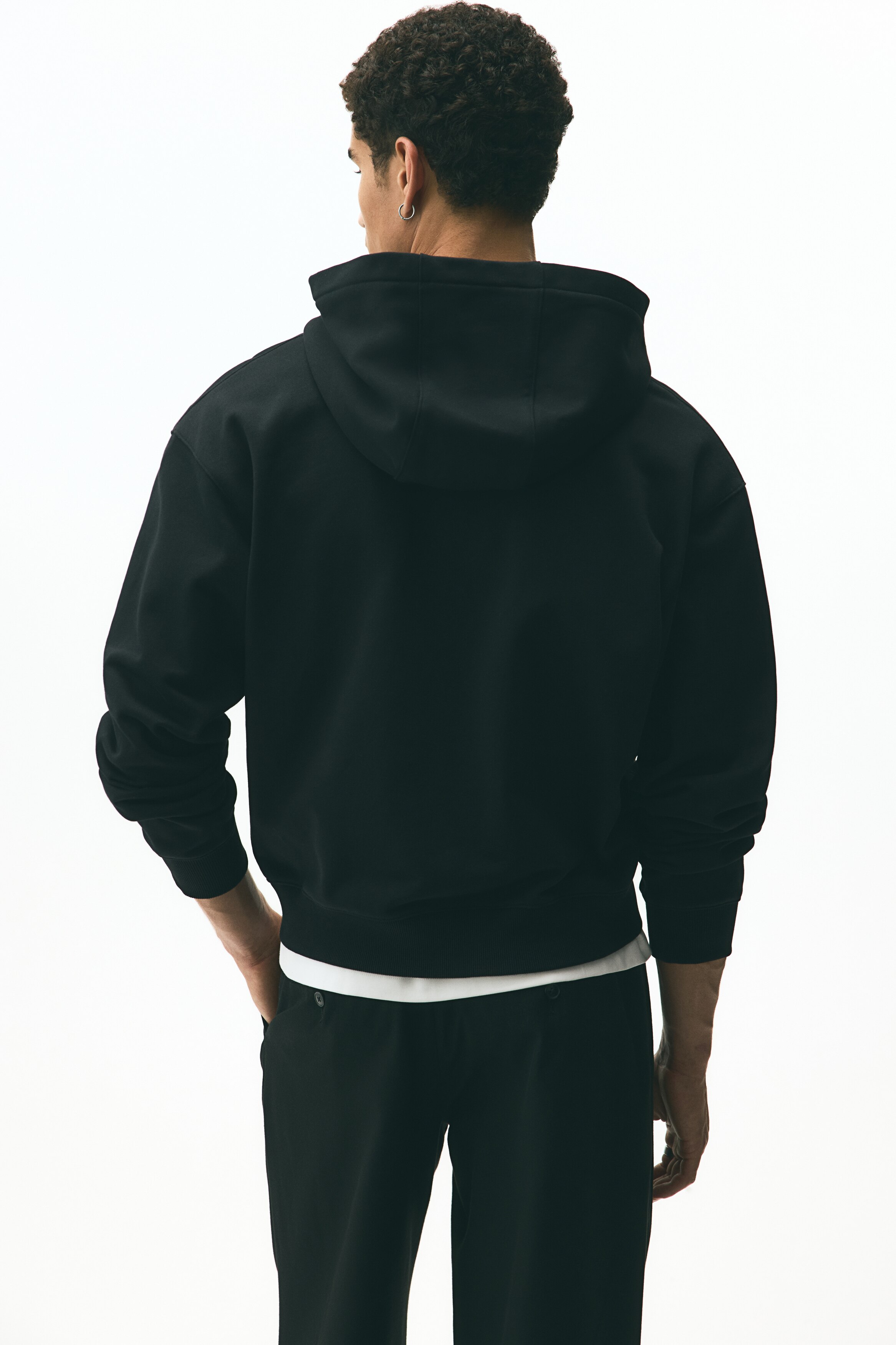 Loose Fit Boxy-style zip-through hoodie