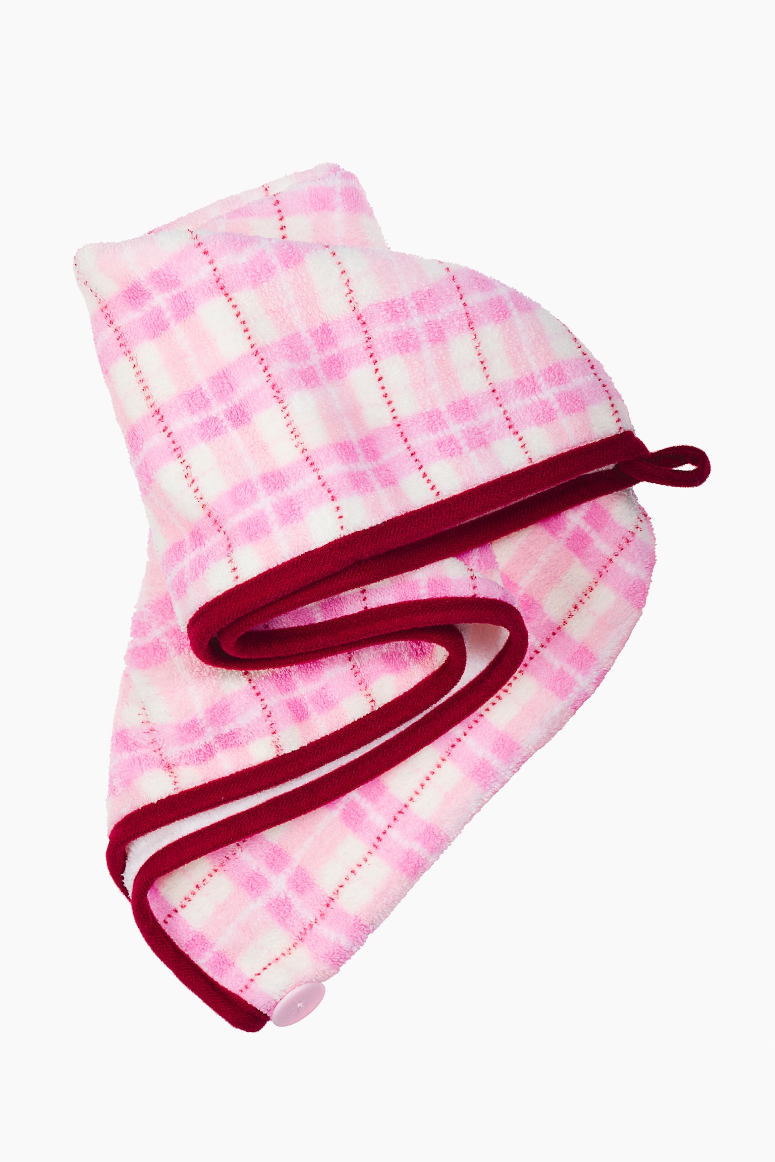 H&M Microfiber Hair Wrap, цвет: Розовый / Клетчатый — фото 2