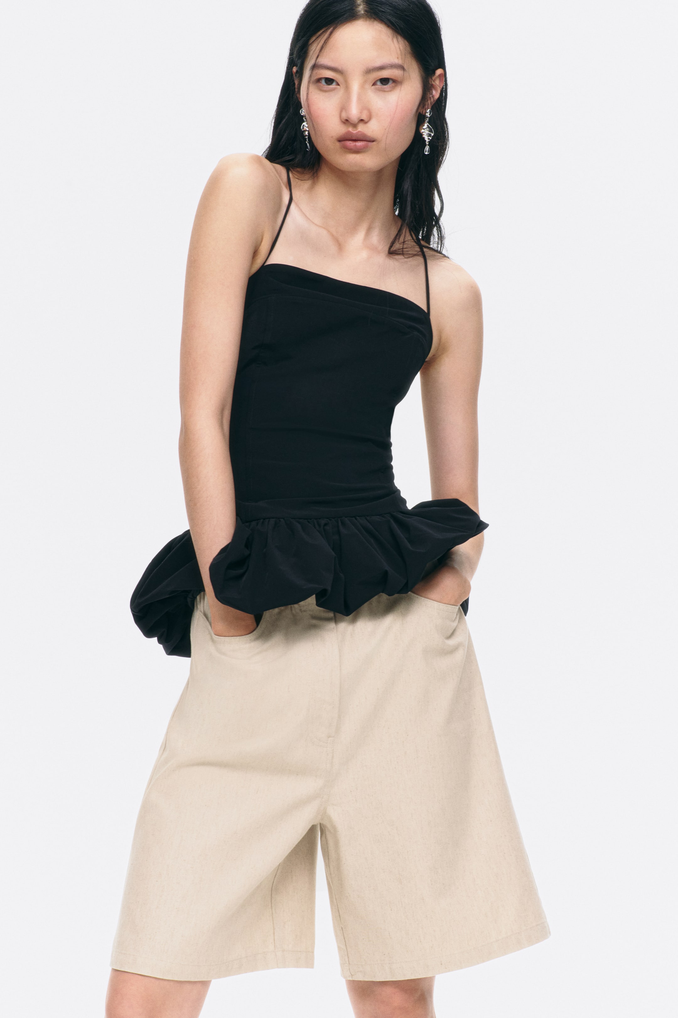 Linen-Blend Bermuda Shorts