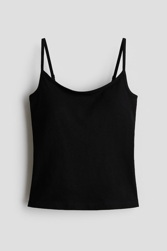 Top de tirantes con relleno - Negro/Rosa pálido - 1
