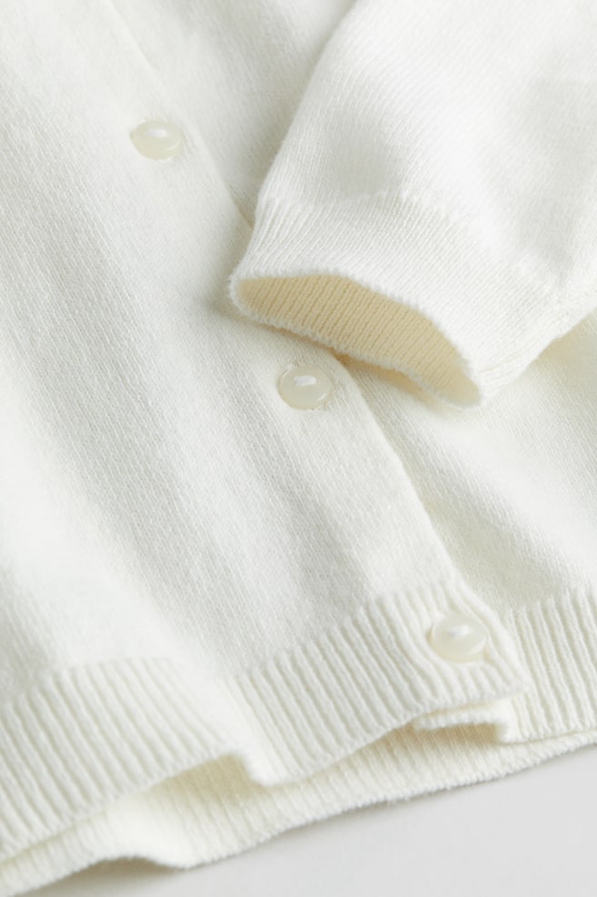 Fine-knit cotton cardigan - Natural white/Navy blue/Black/Light pink/dc/dc/dc/dc/dc/dc/dc/dc - 3