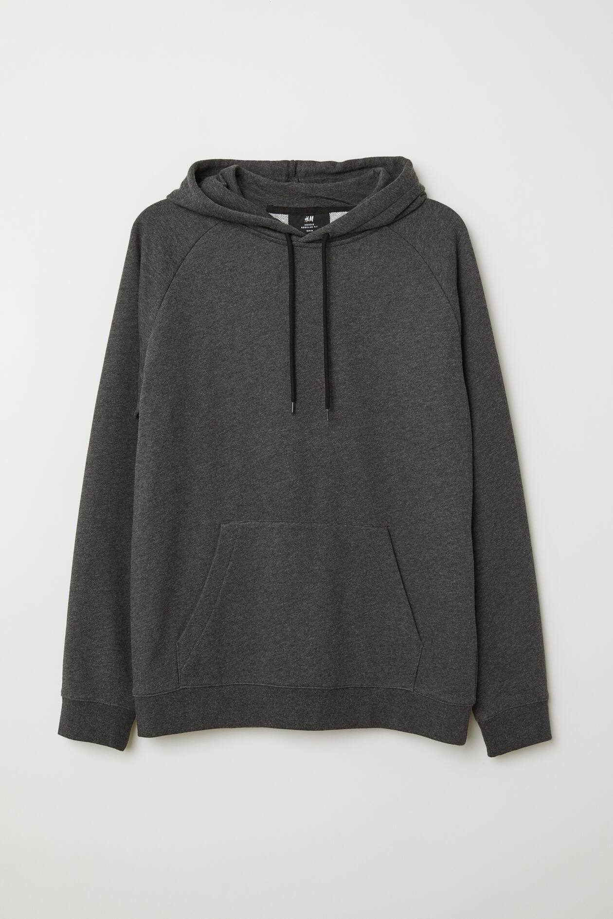 Raglan-sleeve Hoodie - Long sleeve - Dark gray melange - Men | H&M US