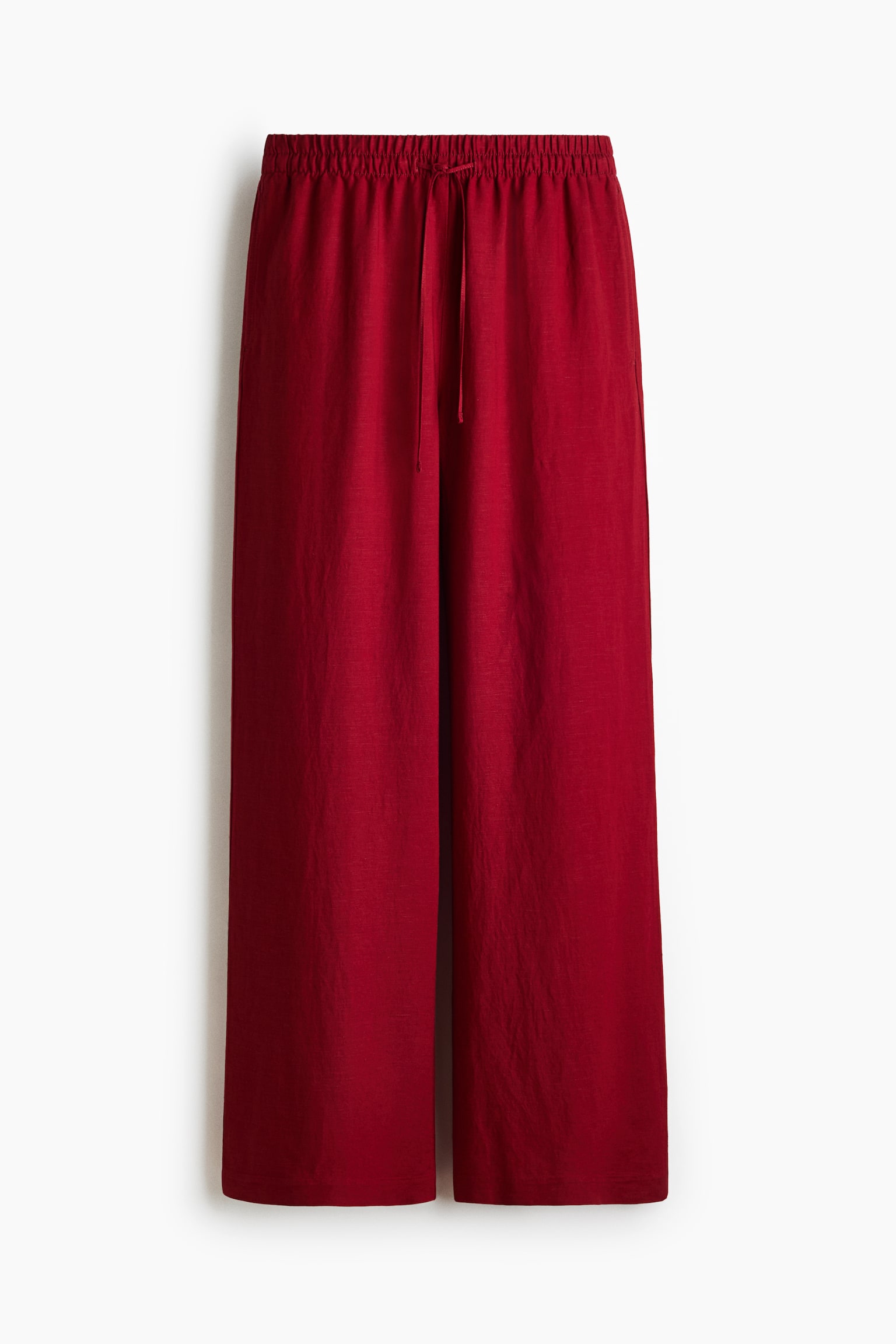 Pantalon en lin mélangé - Rouge foncé/Blanc/Beige clair/Noir/Brun foncé/Vert kaki foncé - 1