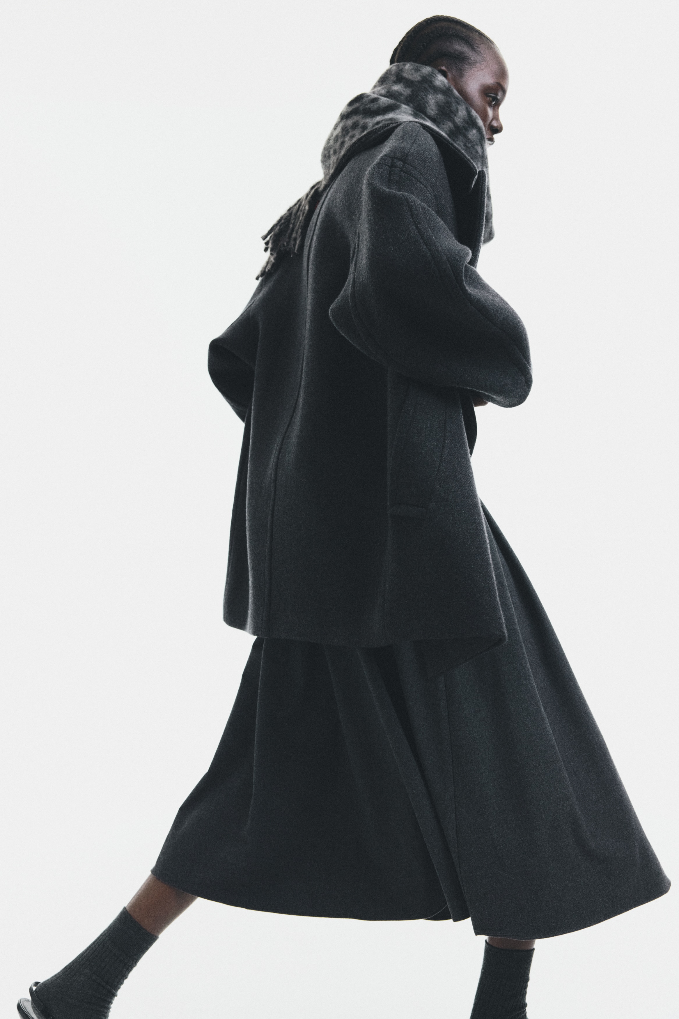 Pleated midi skirt