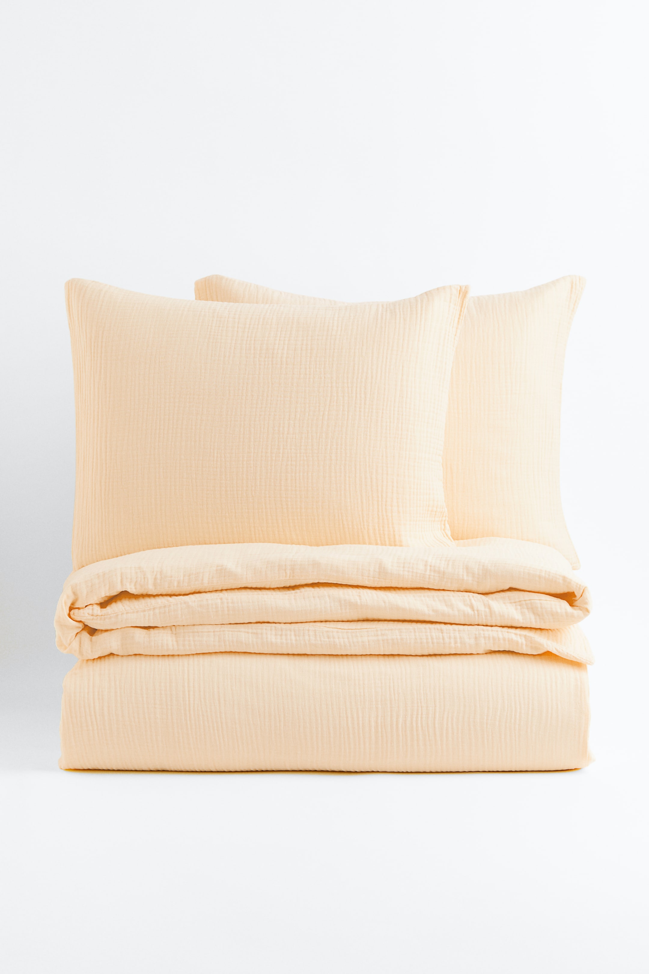 Muslin double/king duvet cover set Light yellow Home All H&M GB