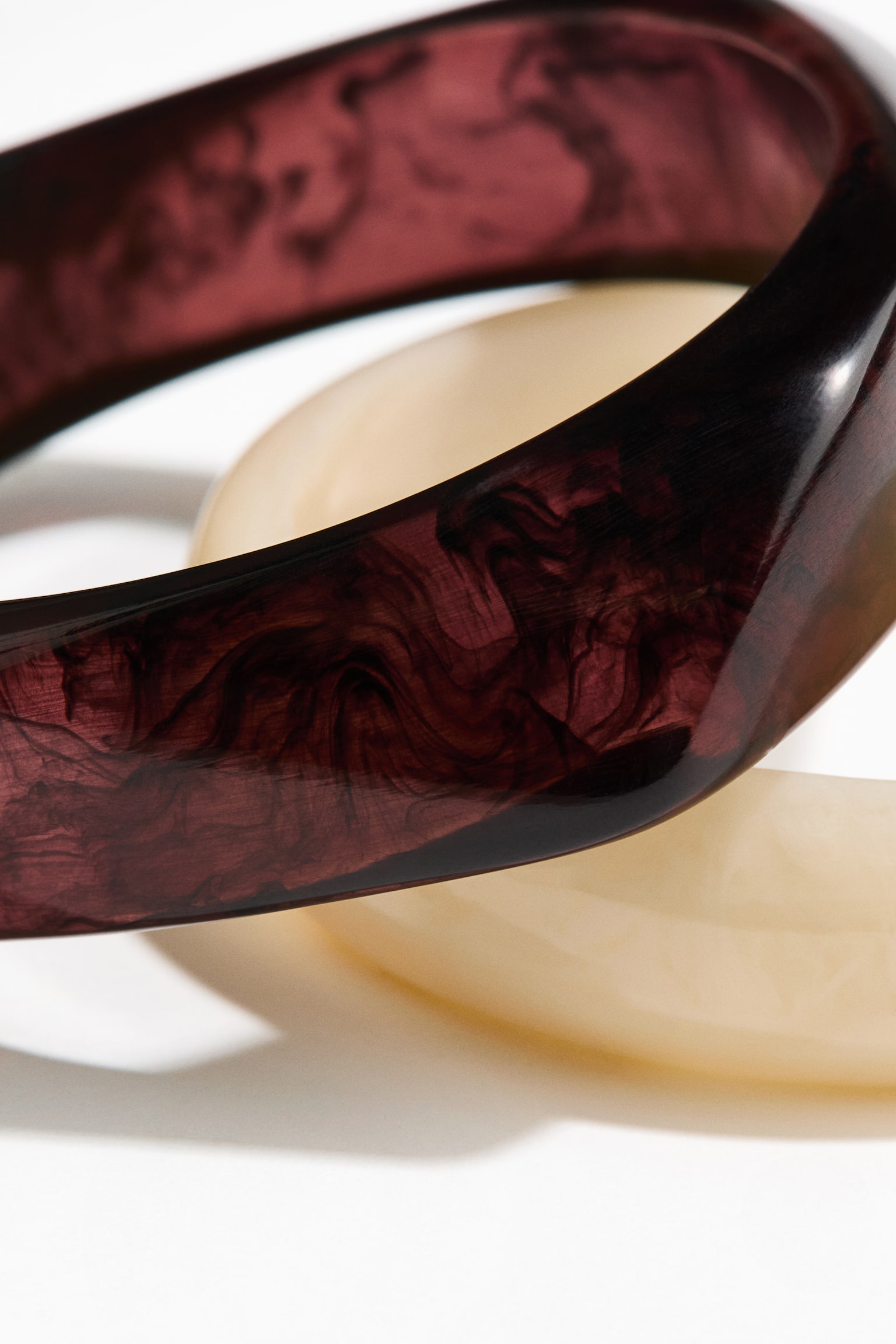 2-pack bangles - Light beige/Dark brown