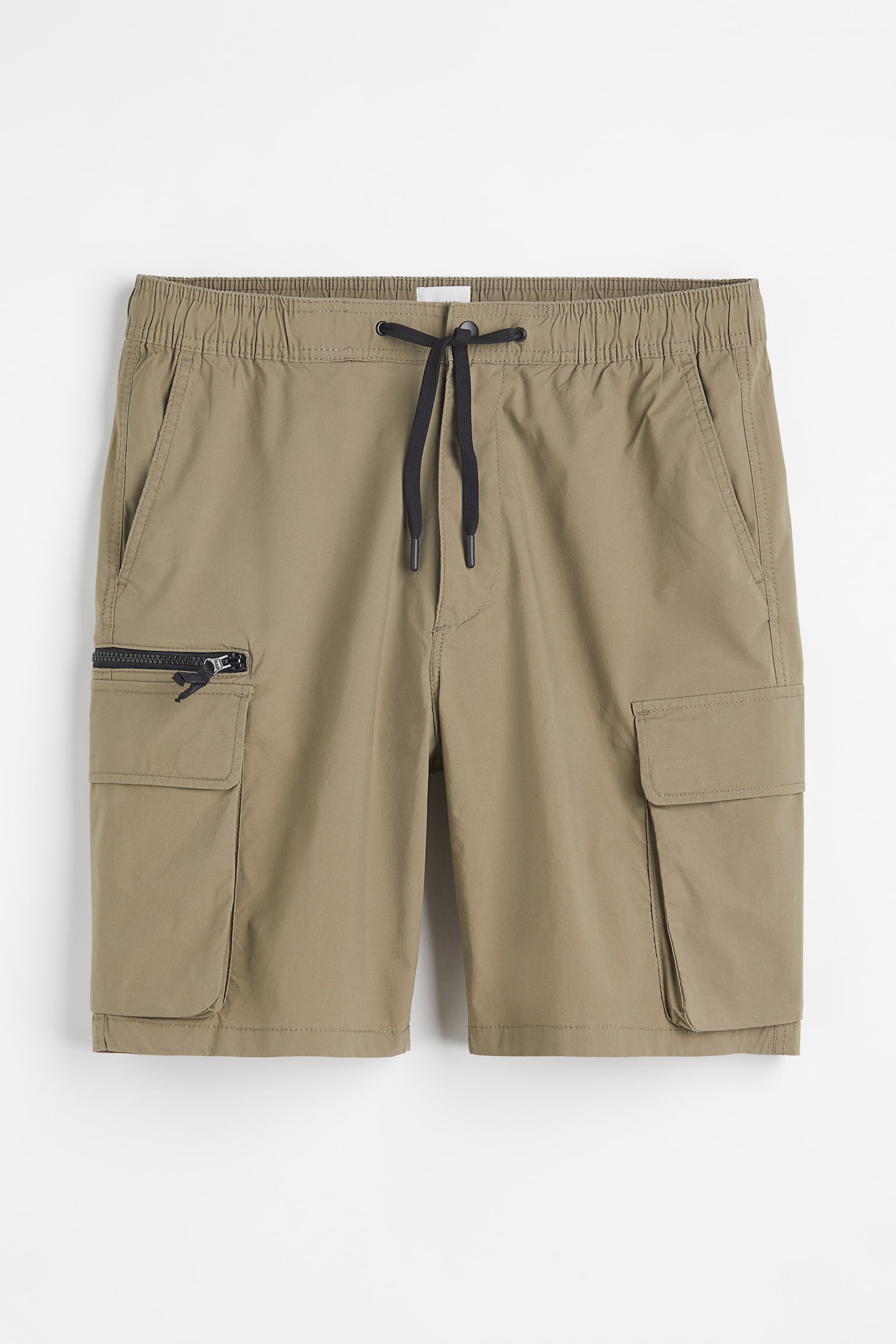 Regular Fit Knee Length Cargo Shorts - Khaki green/Black/Rust orange - 1