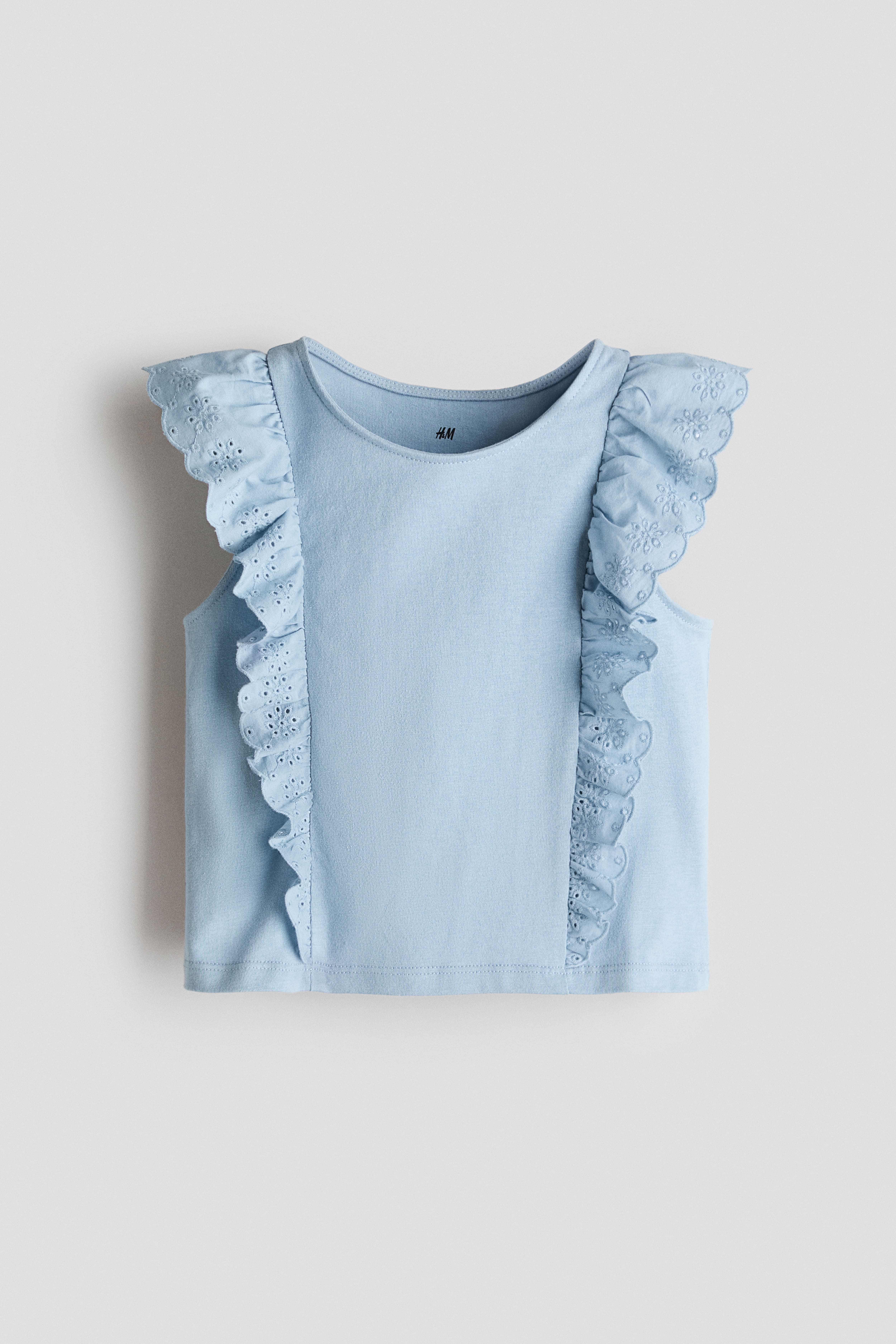 Ruffle-Trimmed Cotton Top