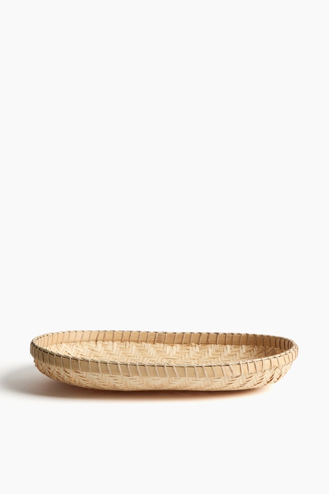 Oval bamboo basket - Beige - 1
