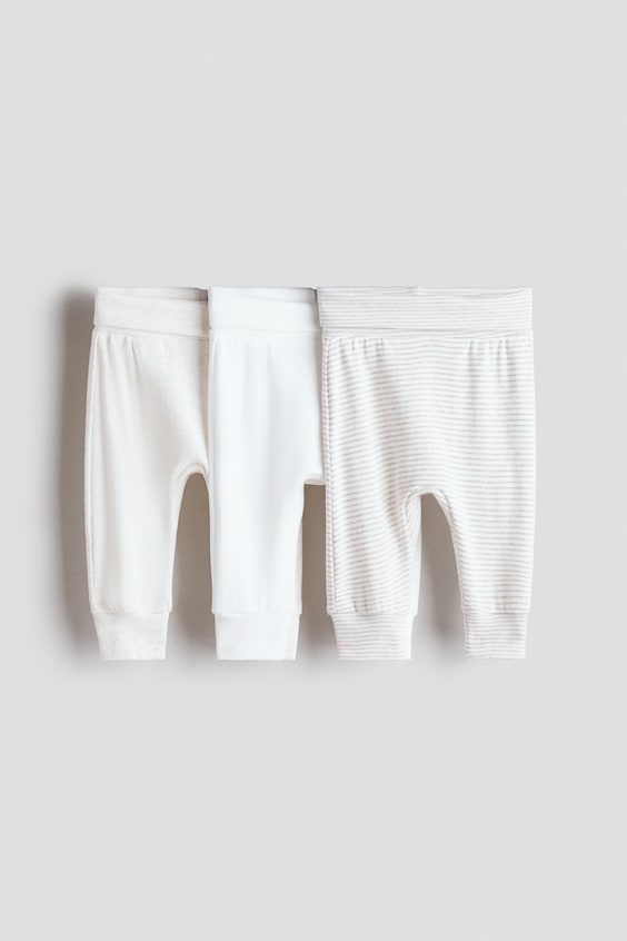 Детские брюки H&M 3-pack Foldover-Waist Pants