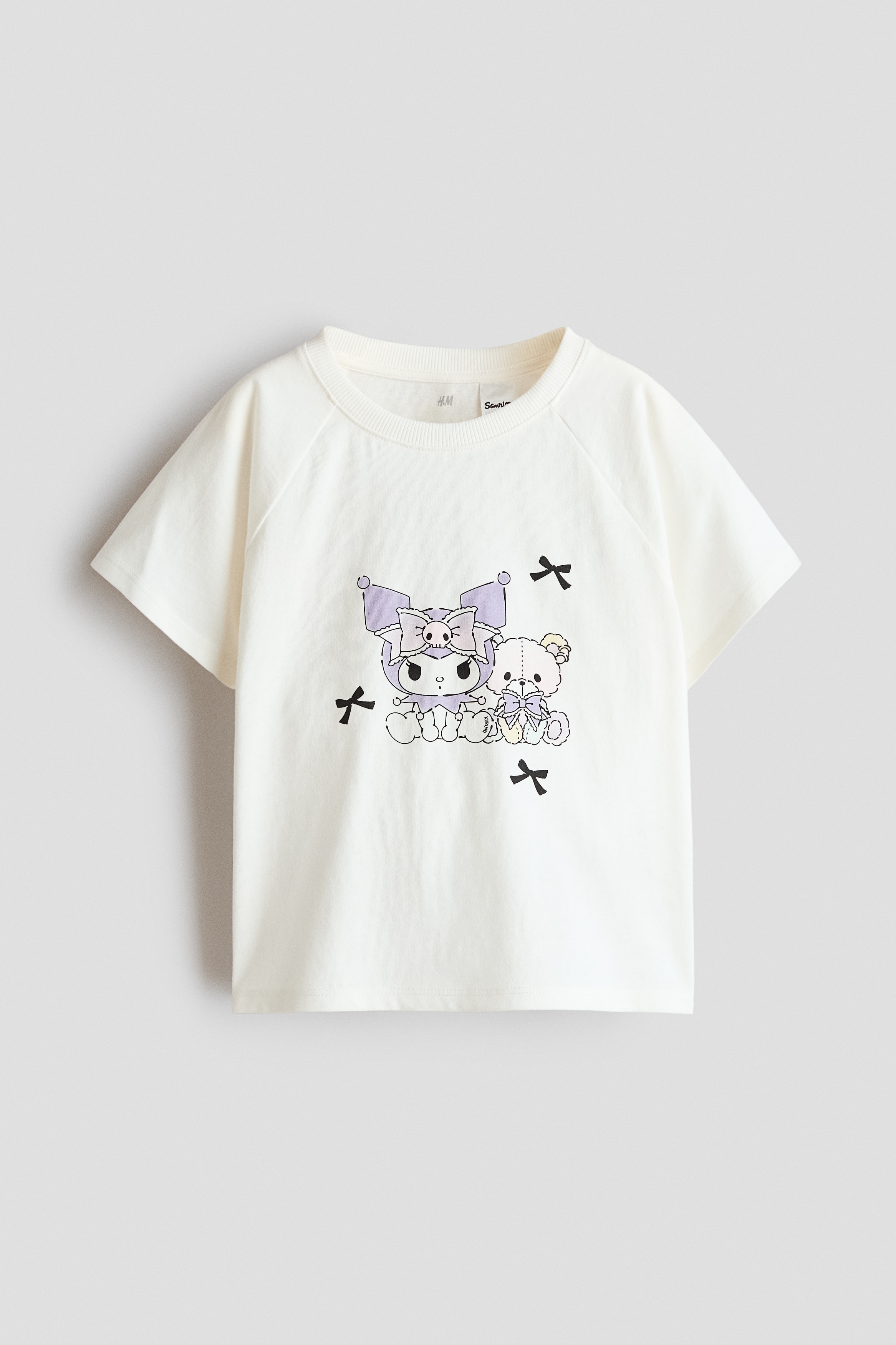 プリントデザイン コットンTシャツ - クリーム／クロミ/ダークグレー／クロミ/ライトグレーメランジ／ハローキティ/ライトブルー／シナモロール