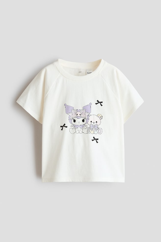 Print-motif cotton T-shirt - Cream/Kuromi/Dark grey/Kuromi/Light blue/Cinnamoroll/Light grey marl/Hello Kitty - 1