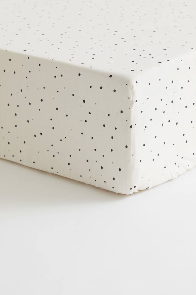 Spotted fitted sheet - White/Spotted/Light pink/Spotted/Light grey/Spotted - 1