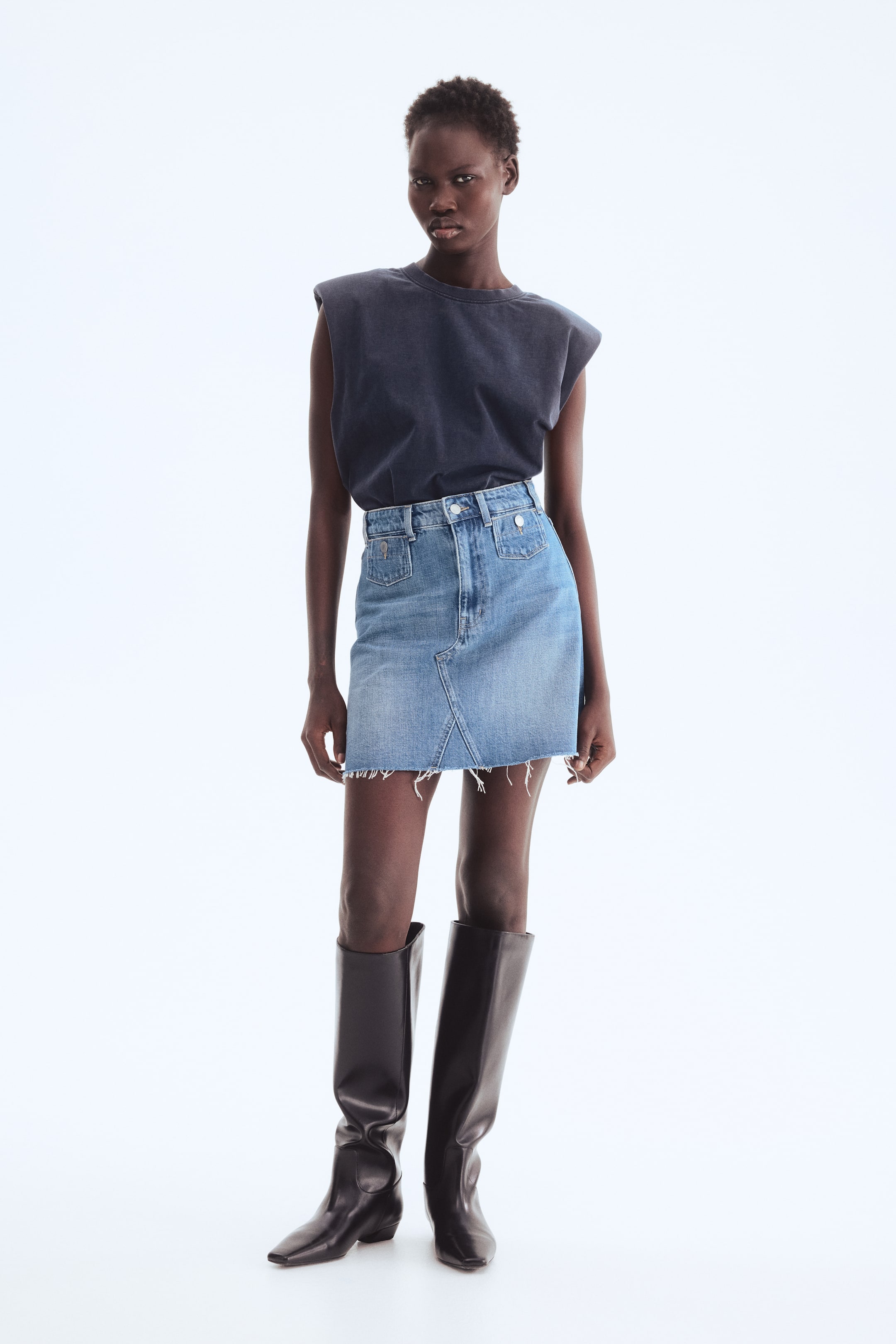 Женские юбки H&M A-Line Denim Skirt — фото 4