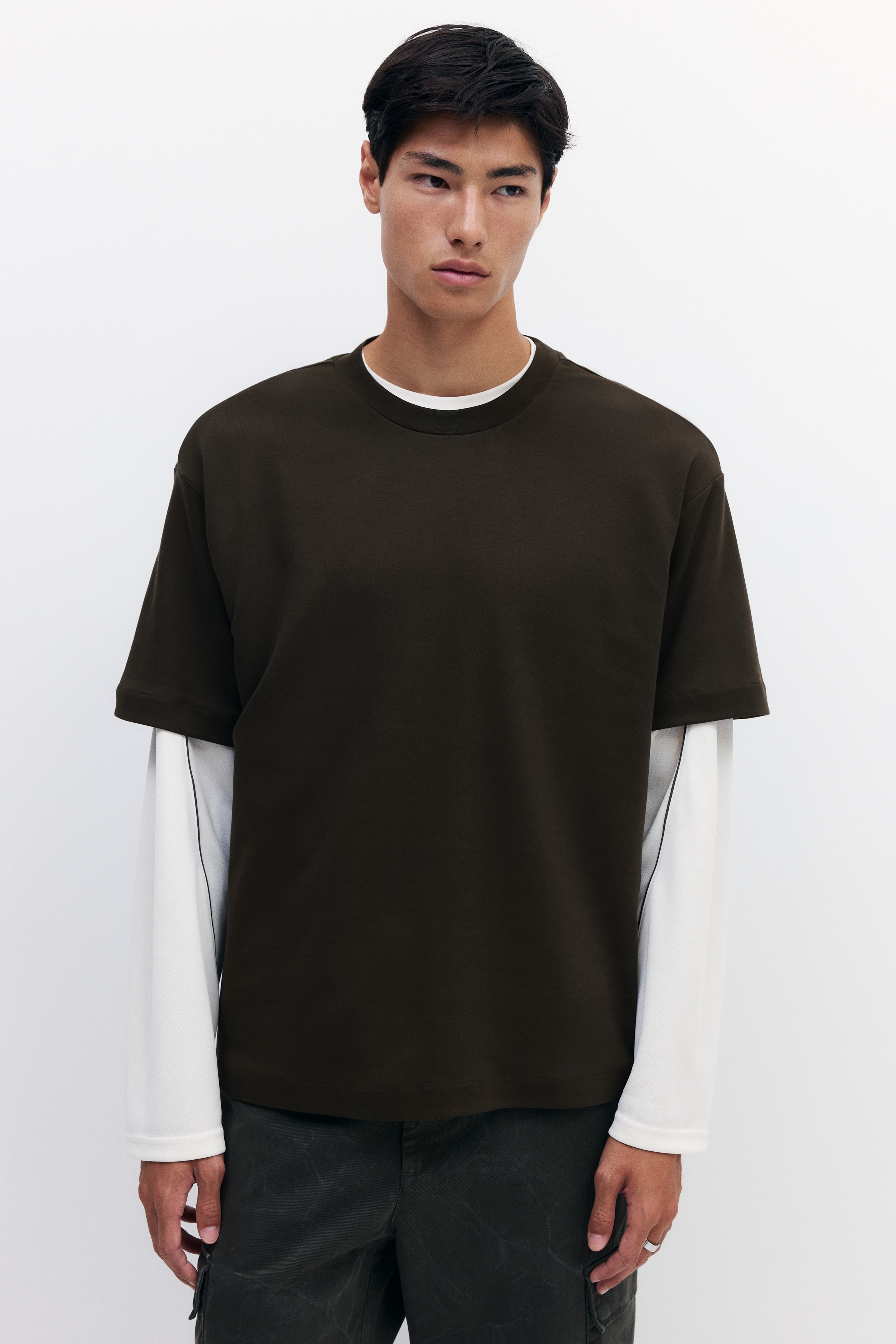 Loose Fit T-shirt - Dark green/White/Black/Light gray melange/Khaki green/Light green/Beige/White