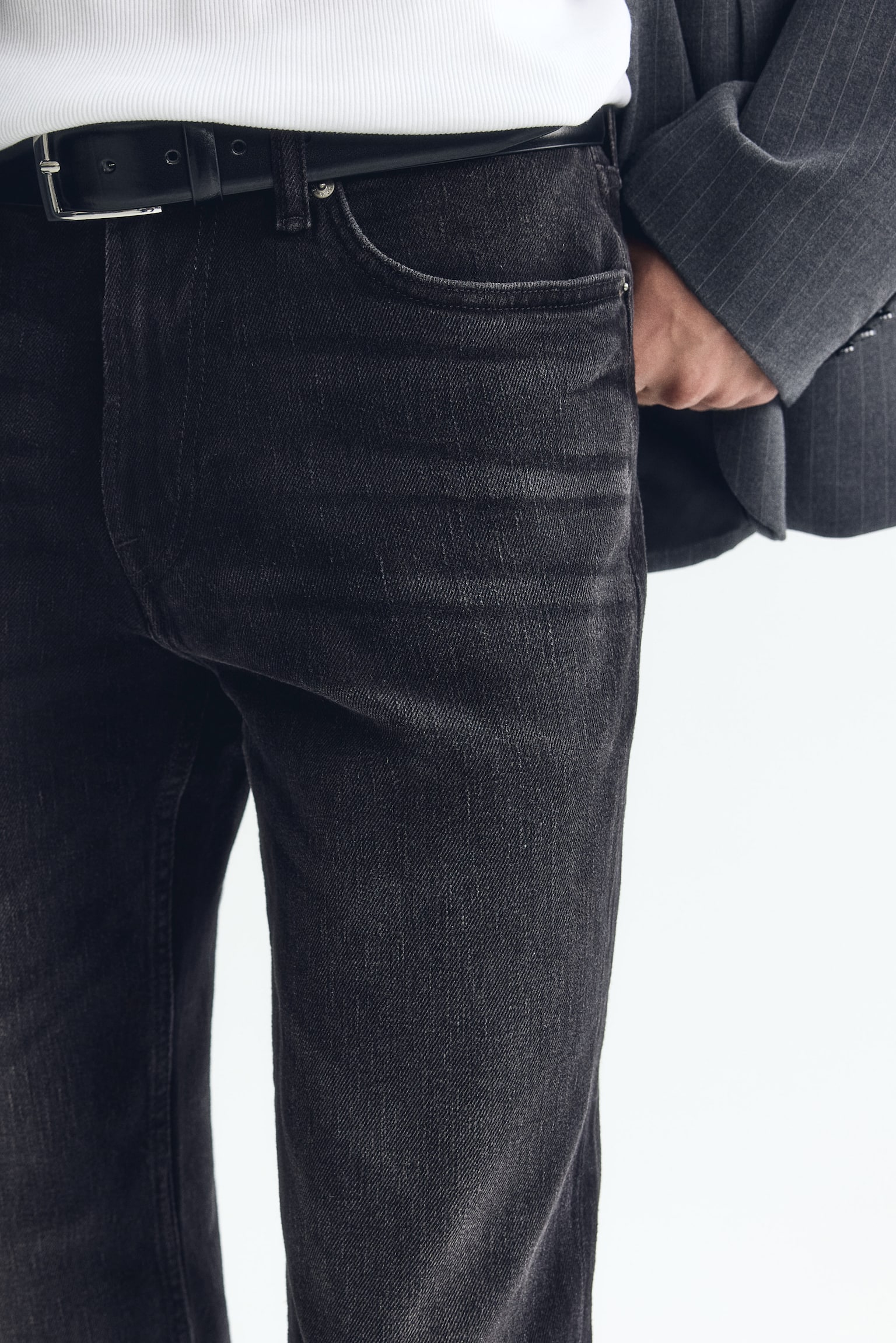 Мужские джинсы H&M Slim, цвет: Чёрный — фото 3