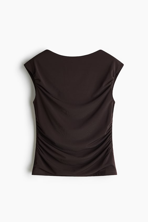 Draped Boat-Neck Top