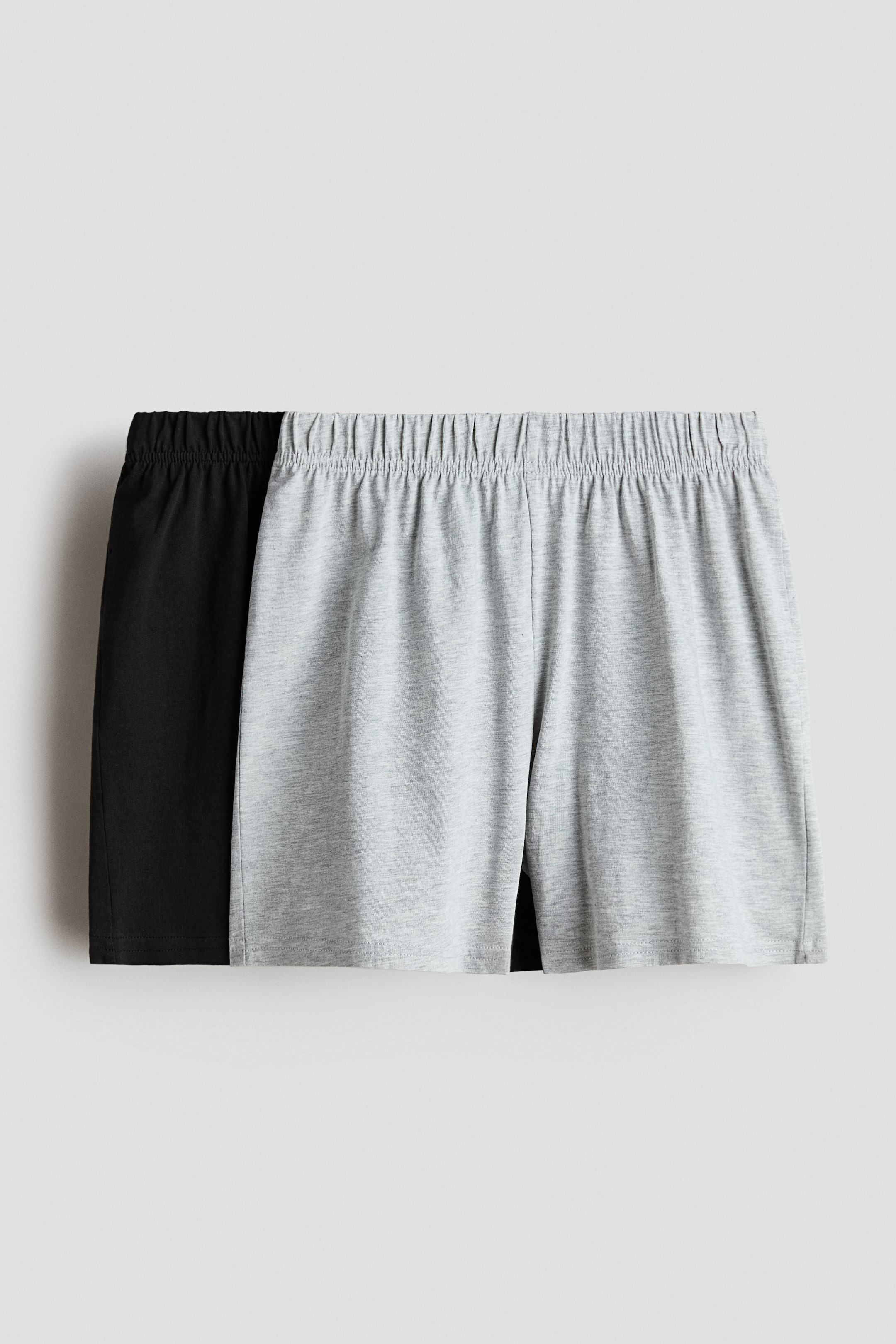 View larger image: 2-pack cotton pyjama shorts - Black/Light grey marl - Kids | H&M 1