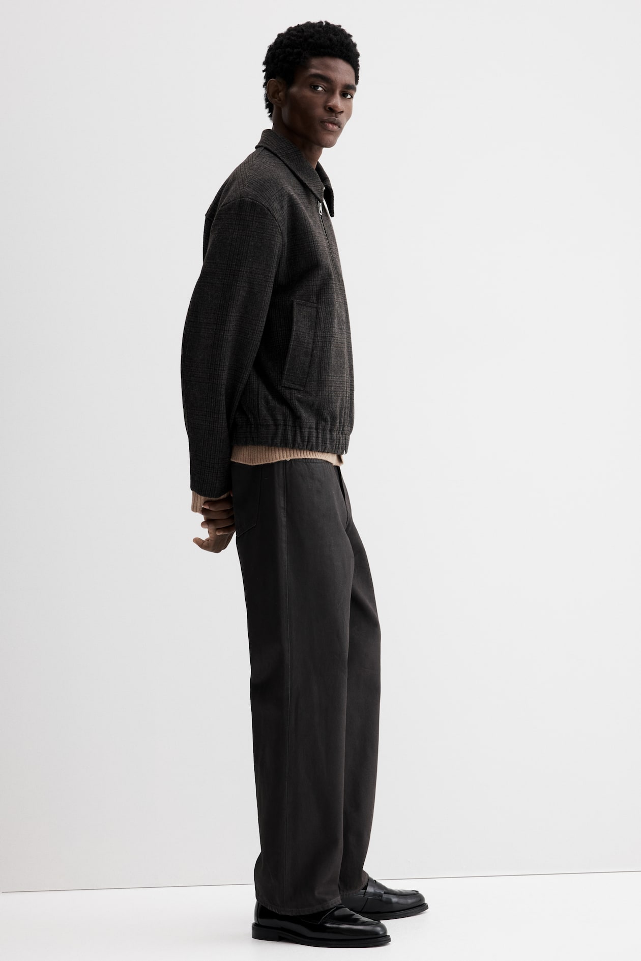 Men’s Dark brown Regular-Fit Felted Shacket | H&M CA