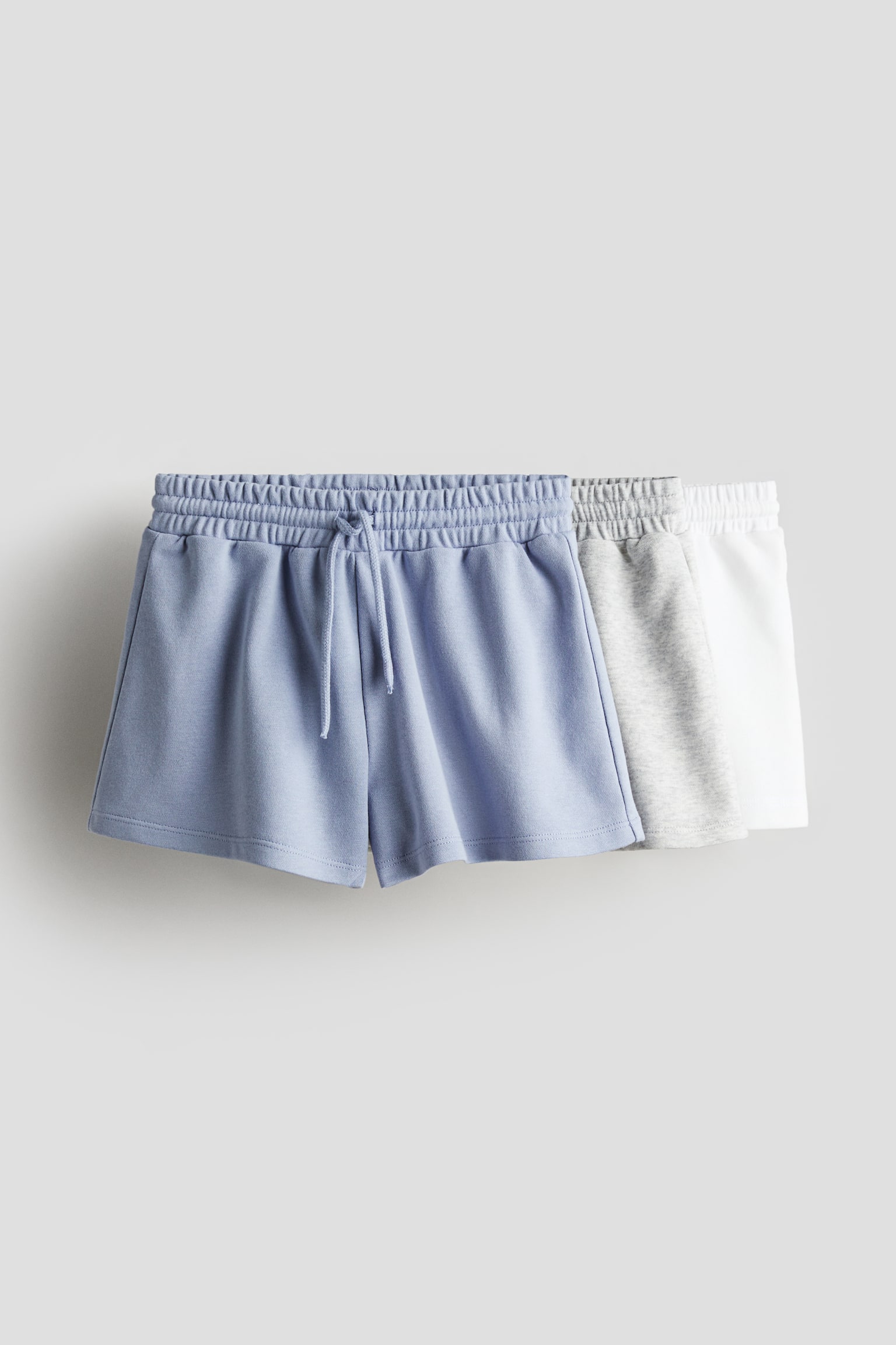 3-pack Cotton Shorts - Light dusty blue/White/Khaki green/Black - 1