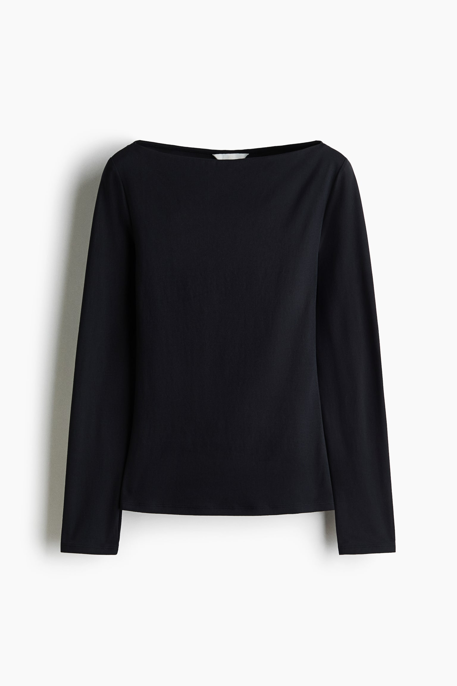 Fitted Boat Neck Top - Black/Ivory - 1