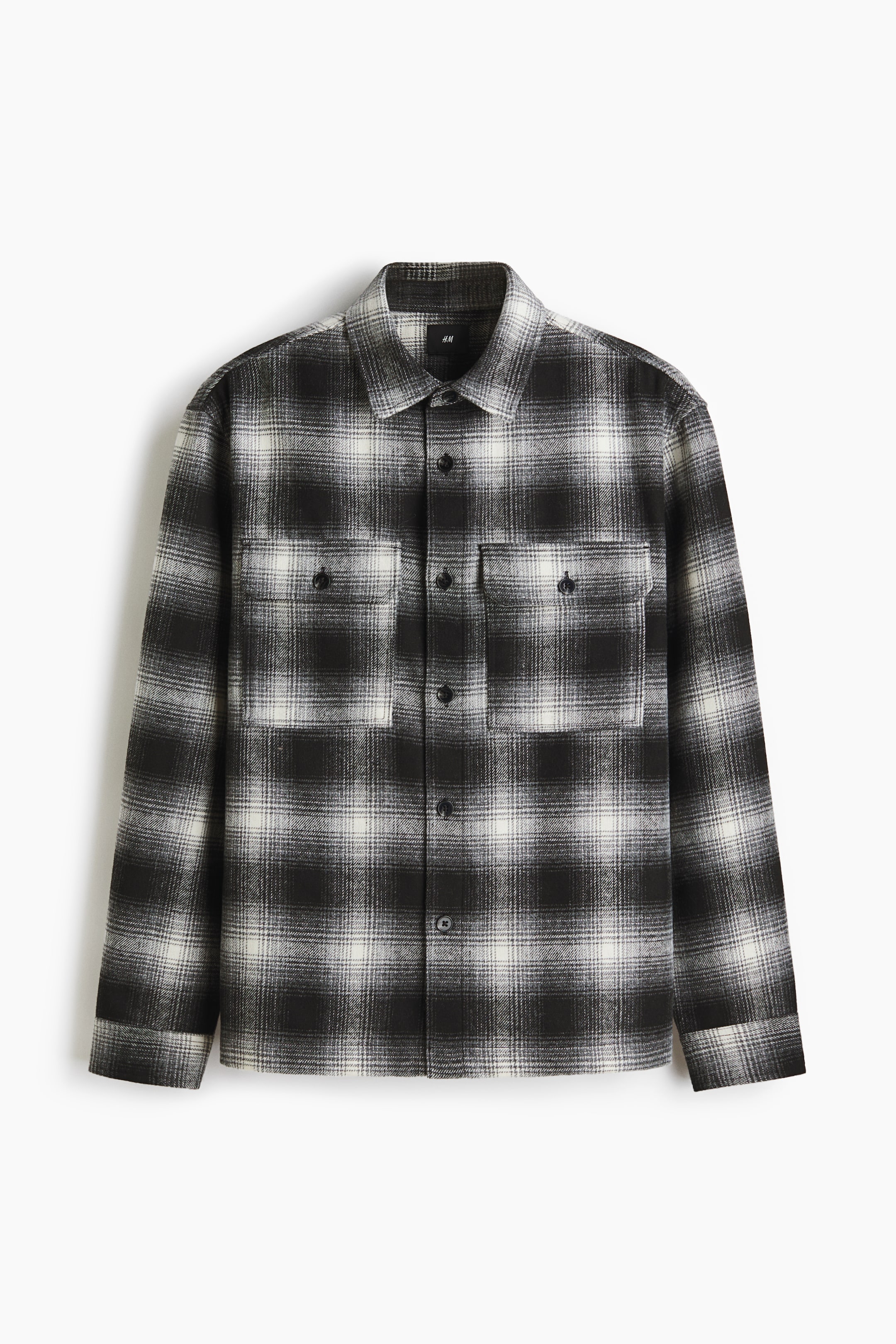 Ampliar la imagen: Sobrecamisa de franela Regular Fit - Gris oscuro/Cuadros - Men | H&M MX 5