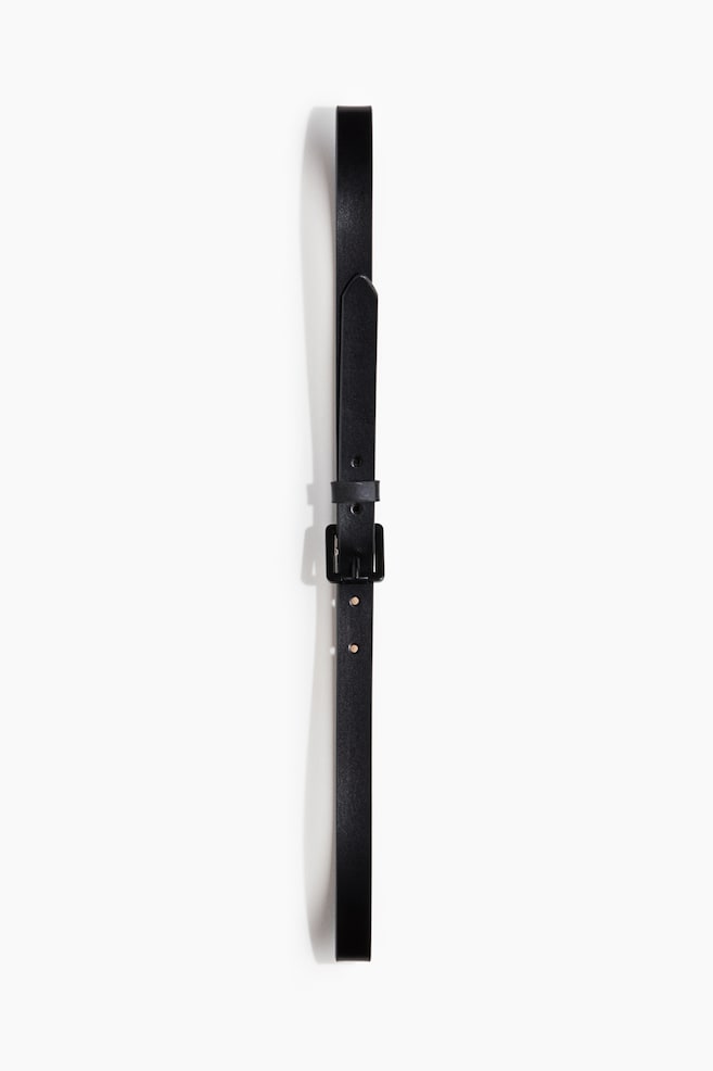 Split leather belt - Black - 1