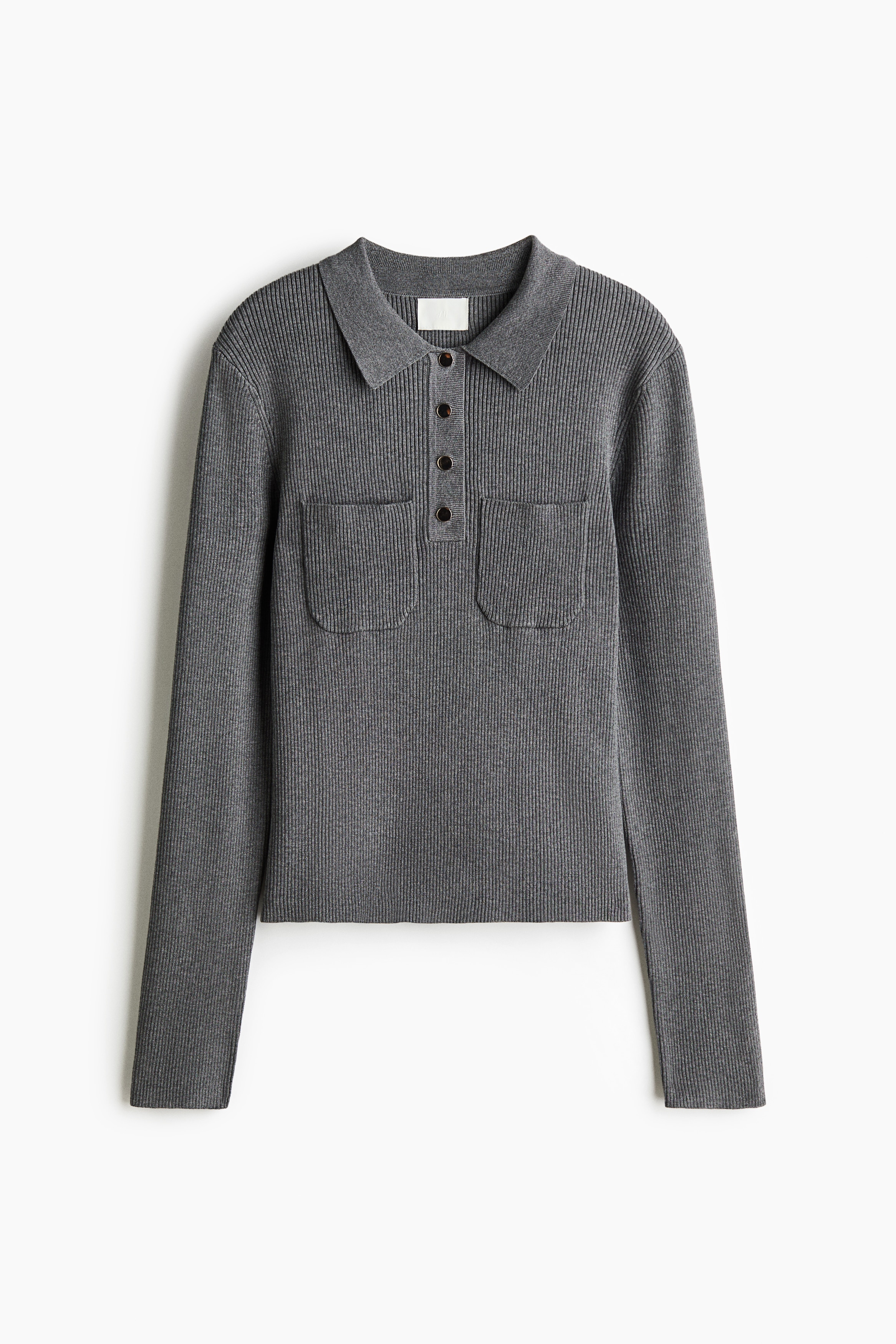 Rib-Knit Polo SweaterModel