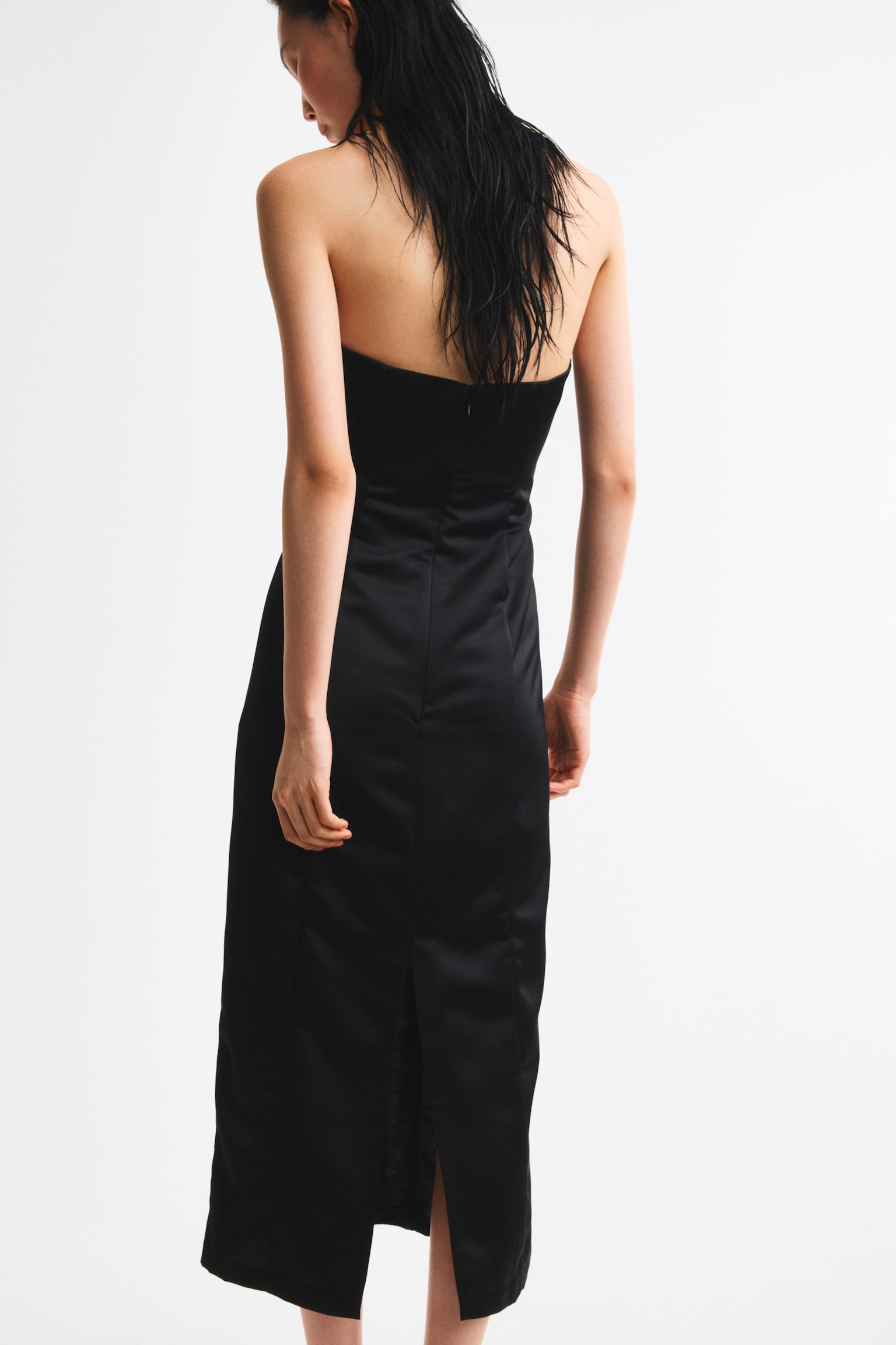 Женское платье H&M Fitted Bandeau, цвет: Чёрный — фото 5