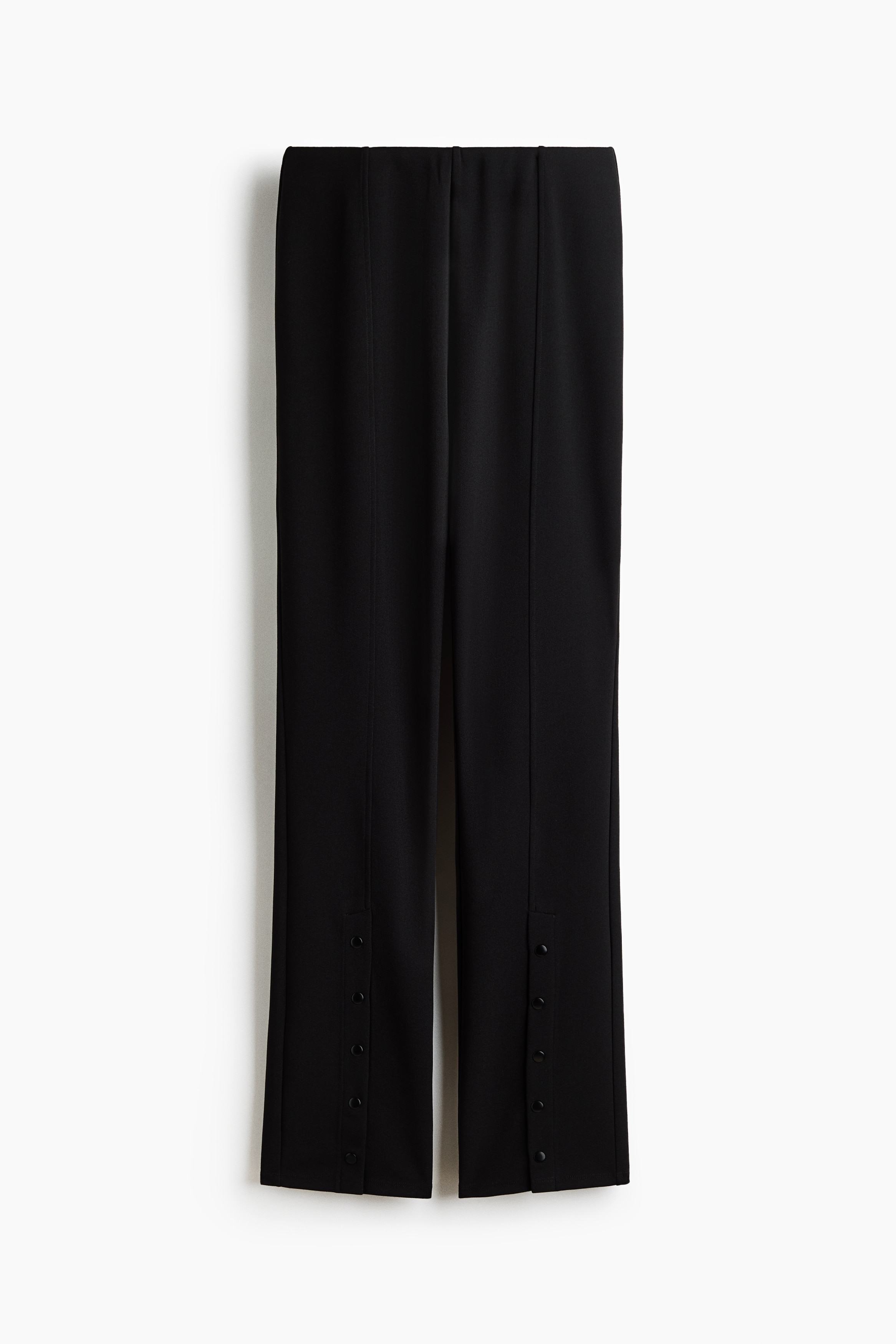 Slit-front pull-on trousers - Black