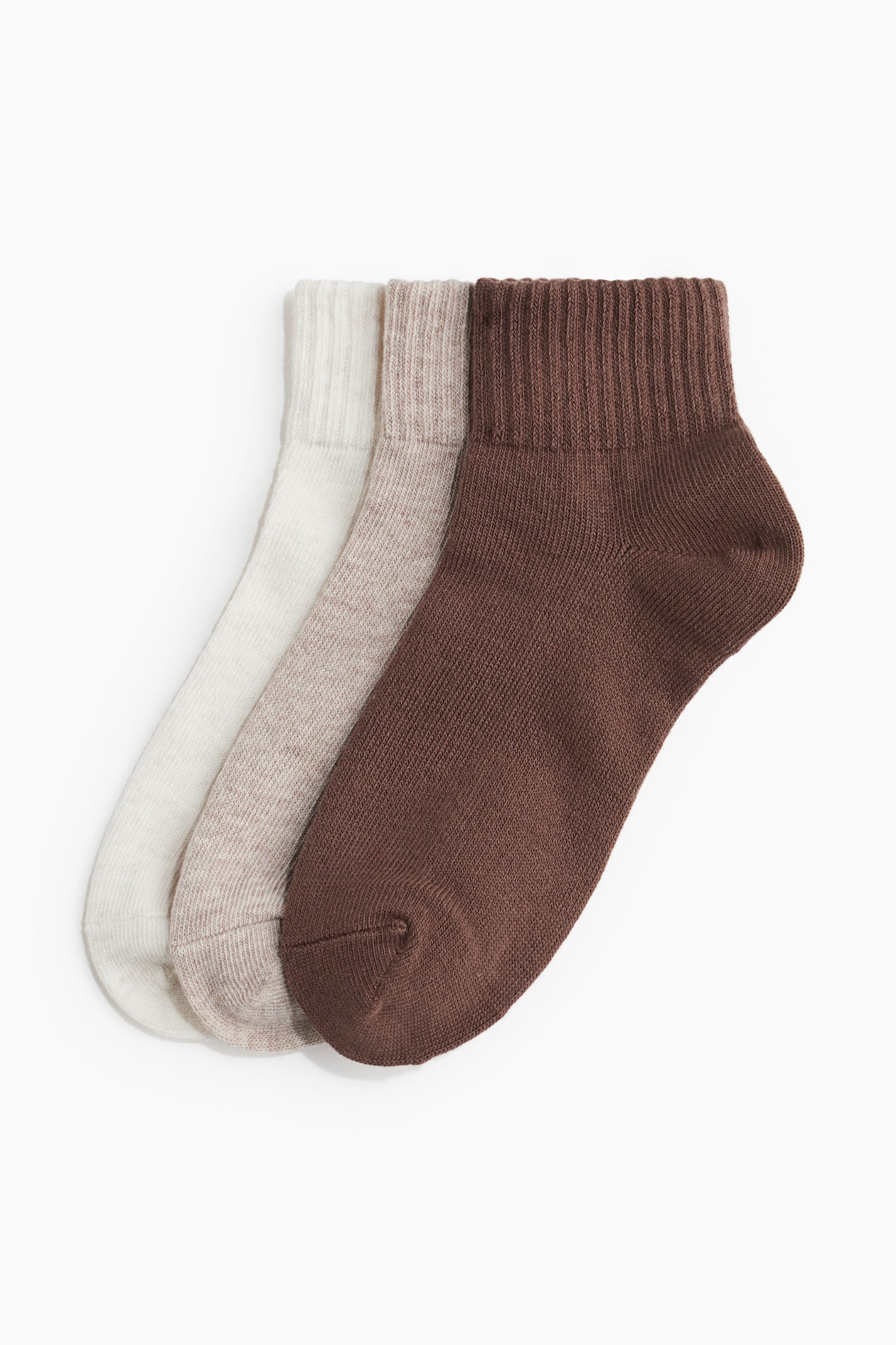 3-Pack Sports Socks with DryMove™ - White/beige/brown - Ladies | H&M US