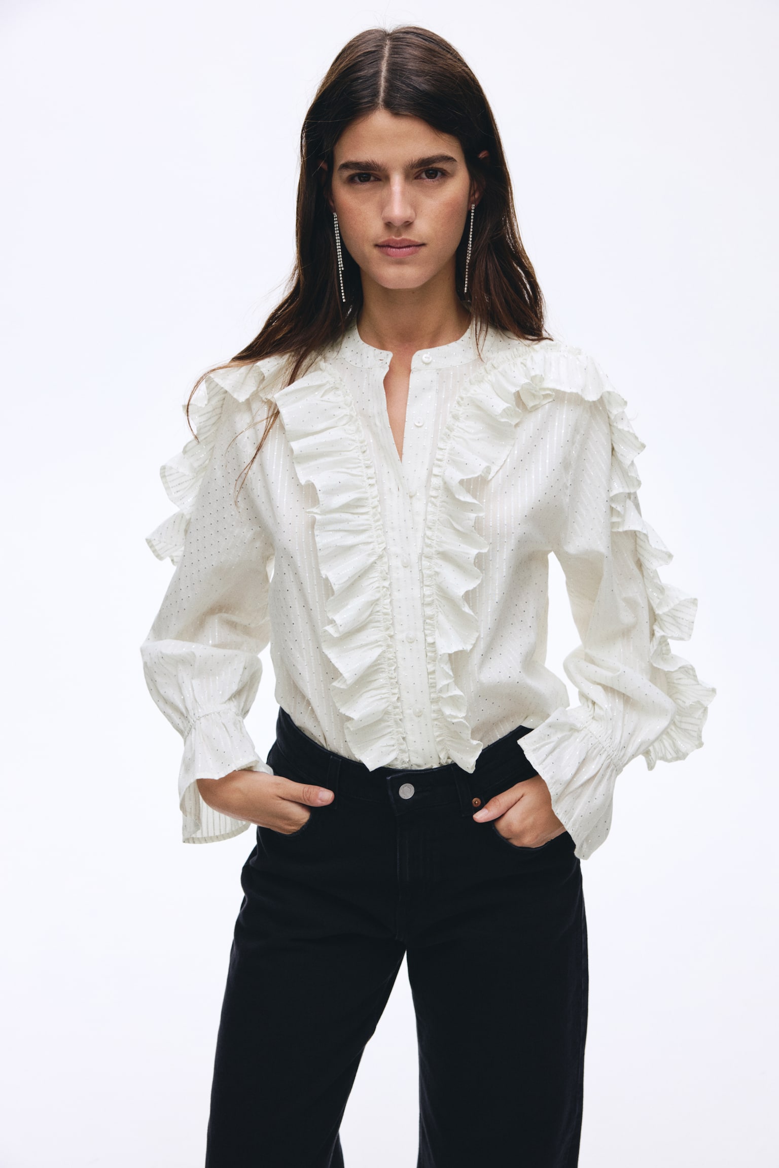 Blouse volantée - White - 5