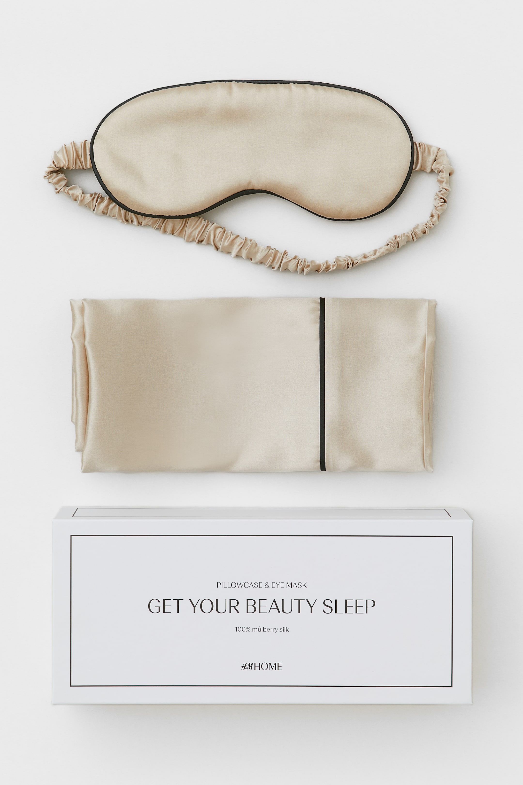 Silk Pillowcase and Sleep Mask - Light beige - Home All | H&M US