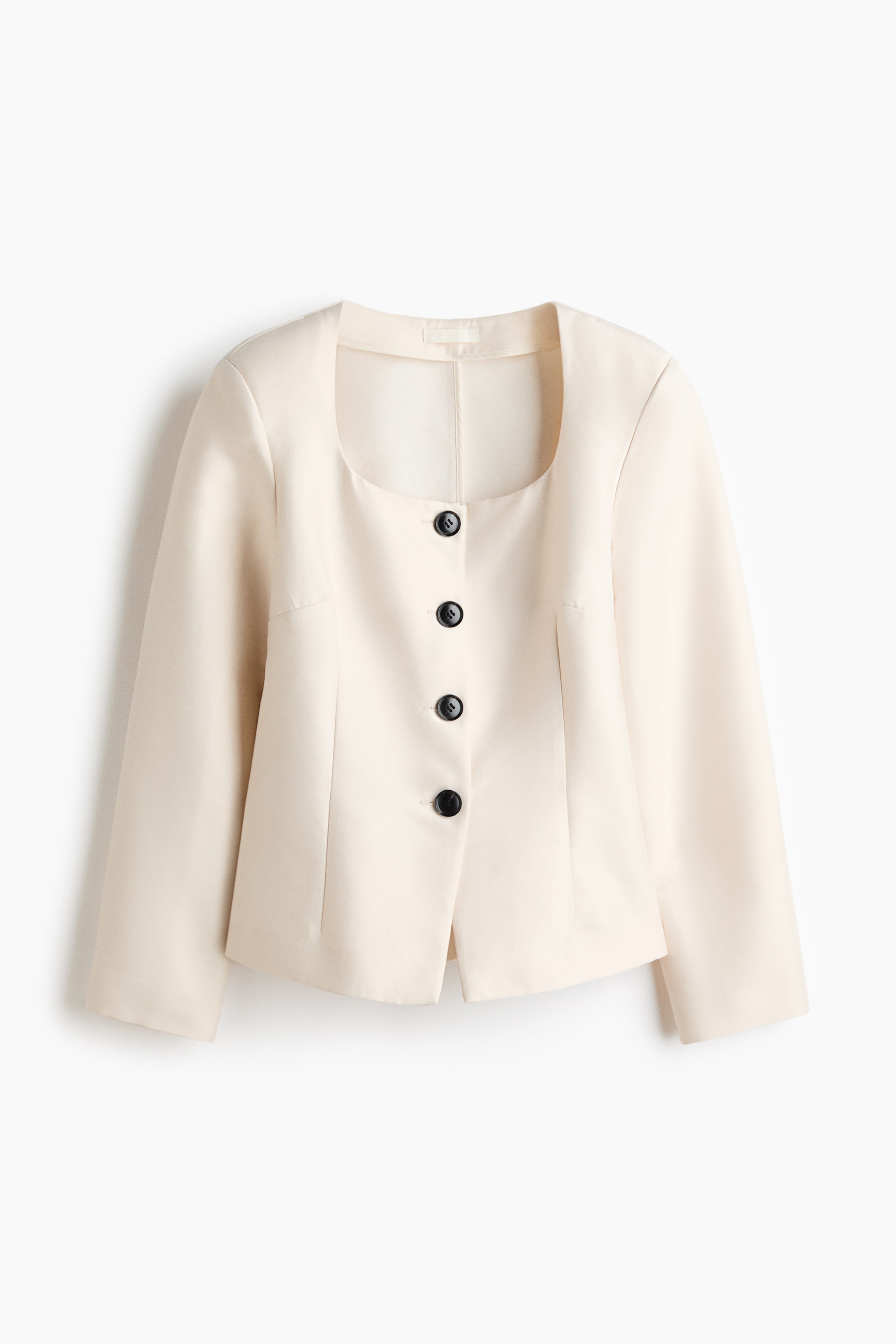 View larger image: Square-neck blazer - Light beige - Ladies | H&M IN 1