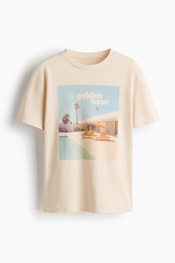 Женские футболки H&M Printed Cotton T-Shirt