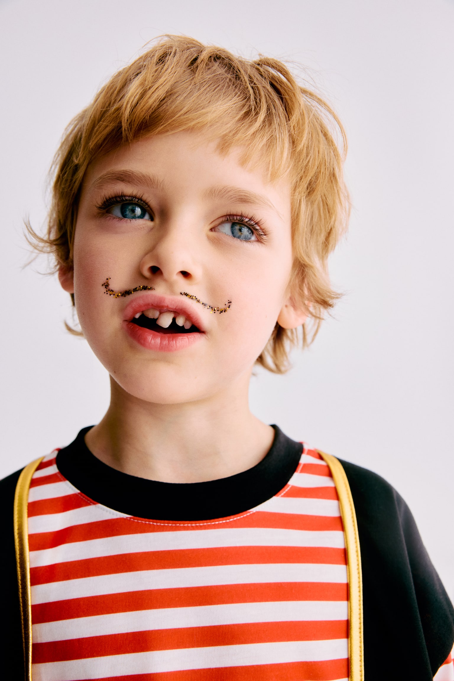 Fancy dress pirate top - Red/Striped - 3